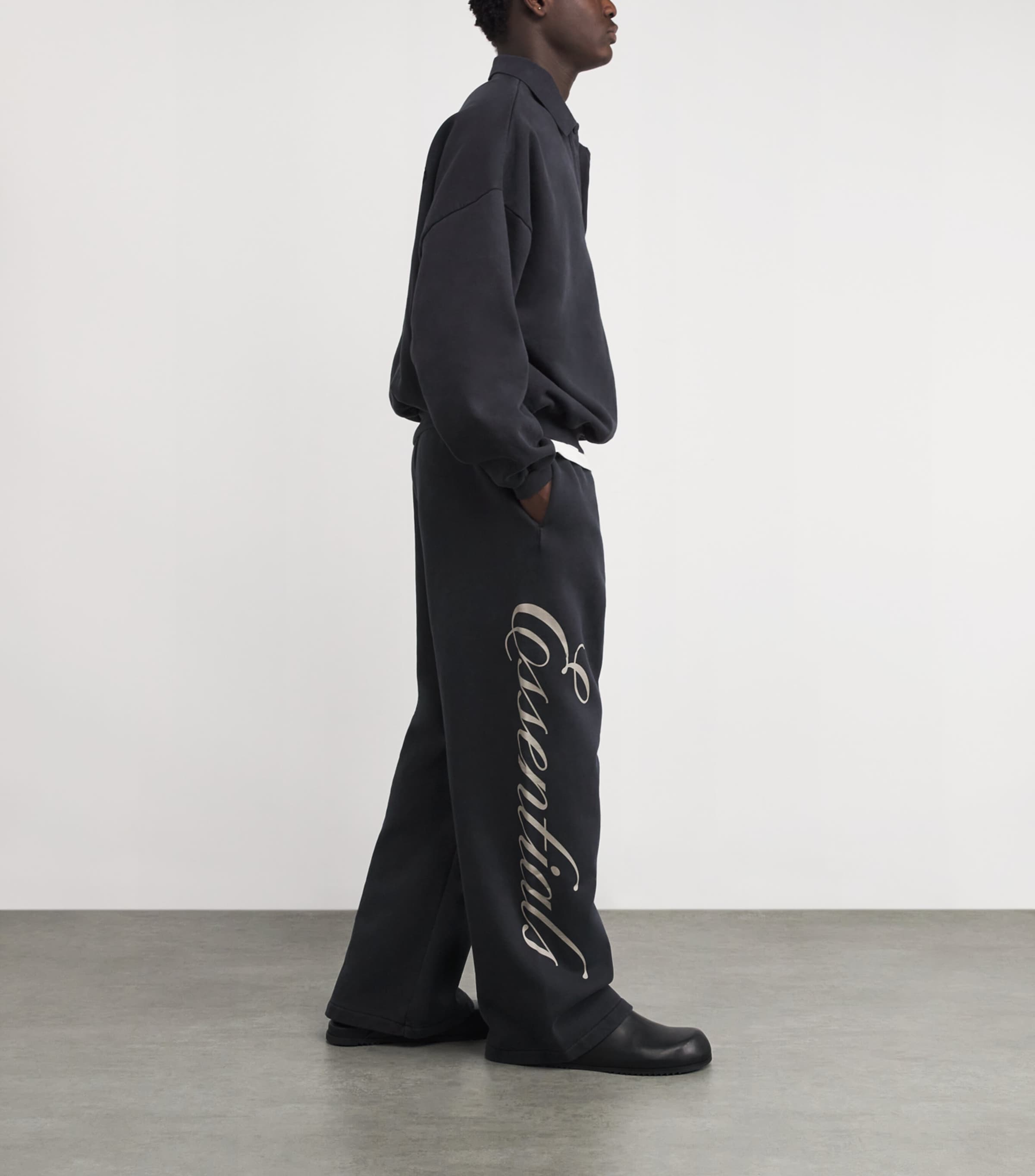 Cotton Fleece Sweatpants VINTAGE BLACK Image 2