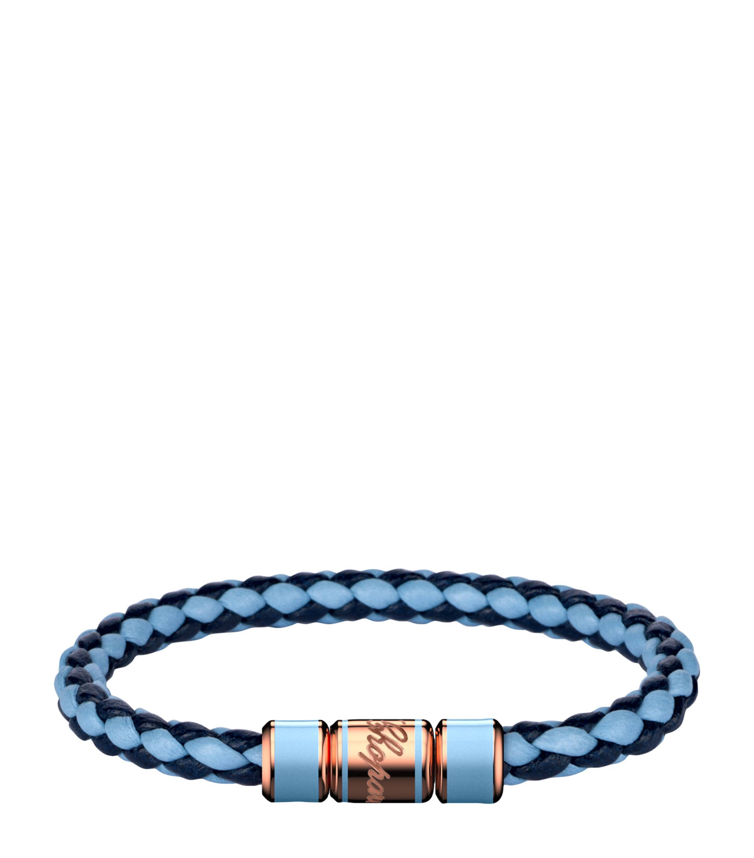 Shop Chopard Leather Signature Racing Bracelet In Blue