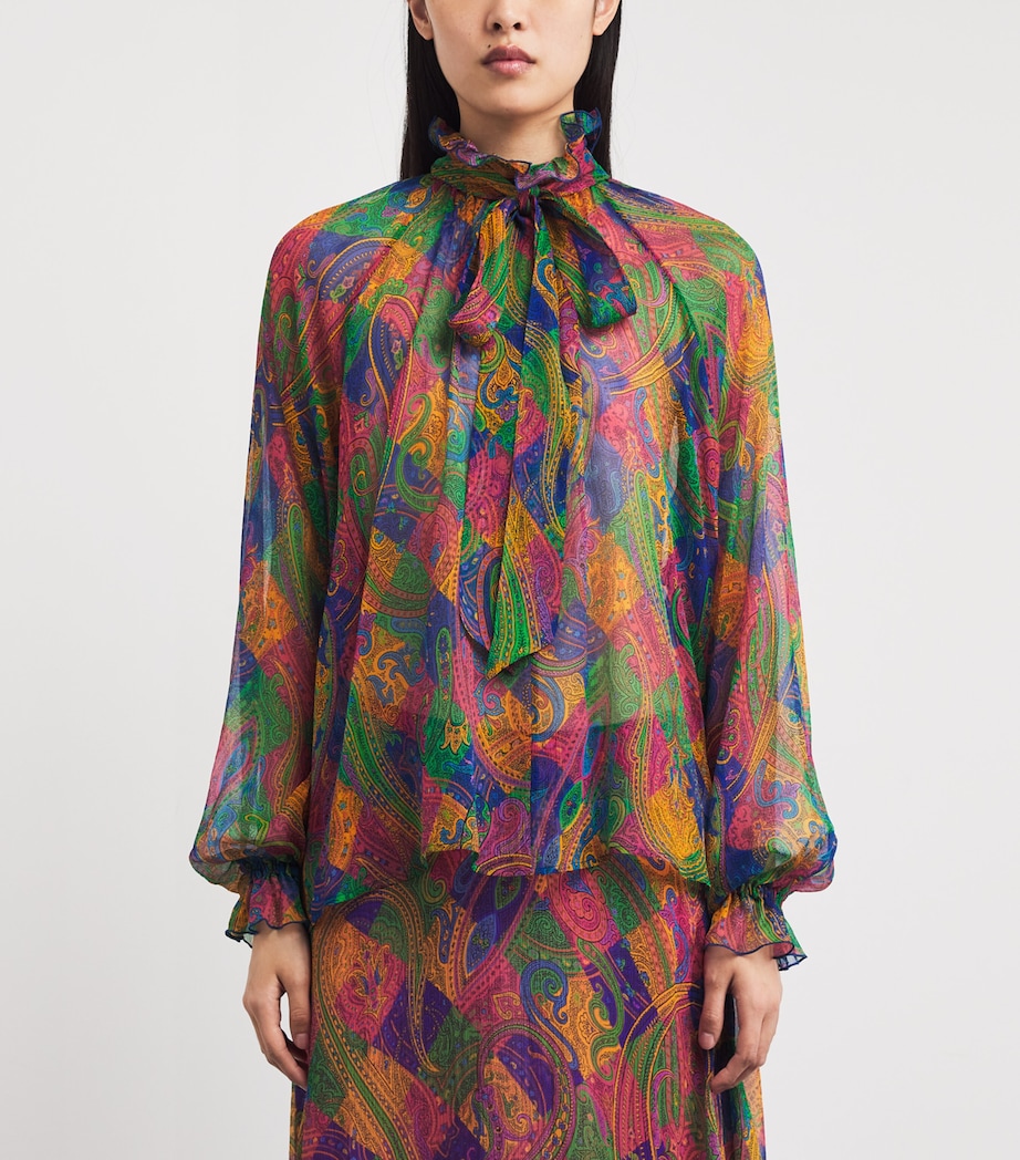 Silk Paisley Blouse X0854 Image 3
