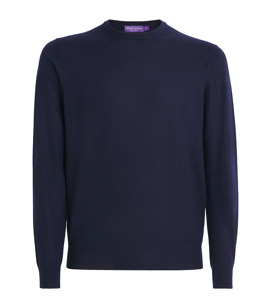 Ralph Lauren Purple Label Mens Cashmere Crew-Neck Sweater Navy Image 1