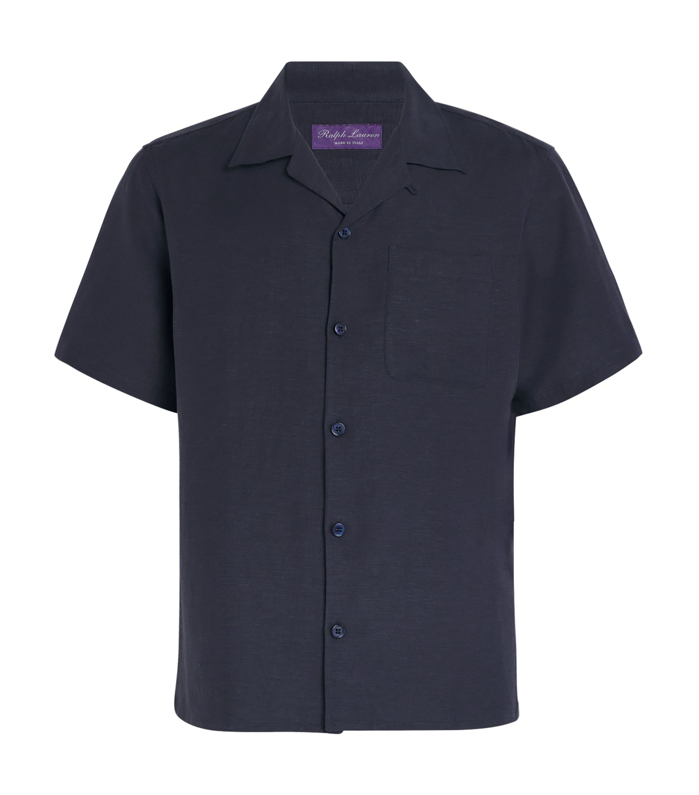 Ralph Lauren Purple Label Navy x Wimbledon Silk-Linen Archer Shirt