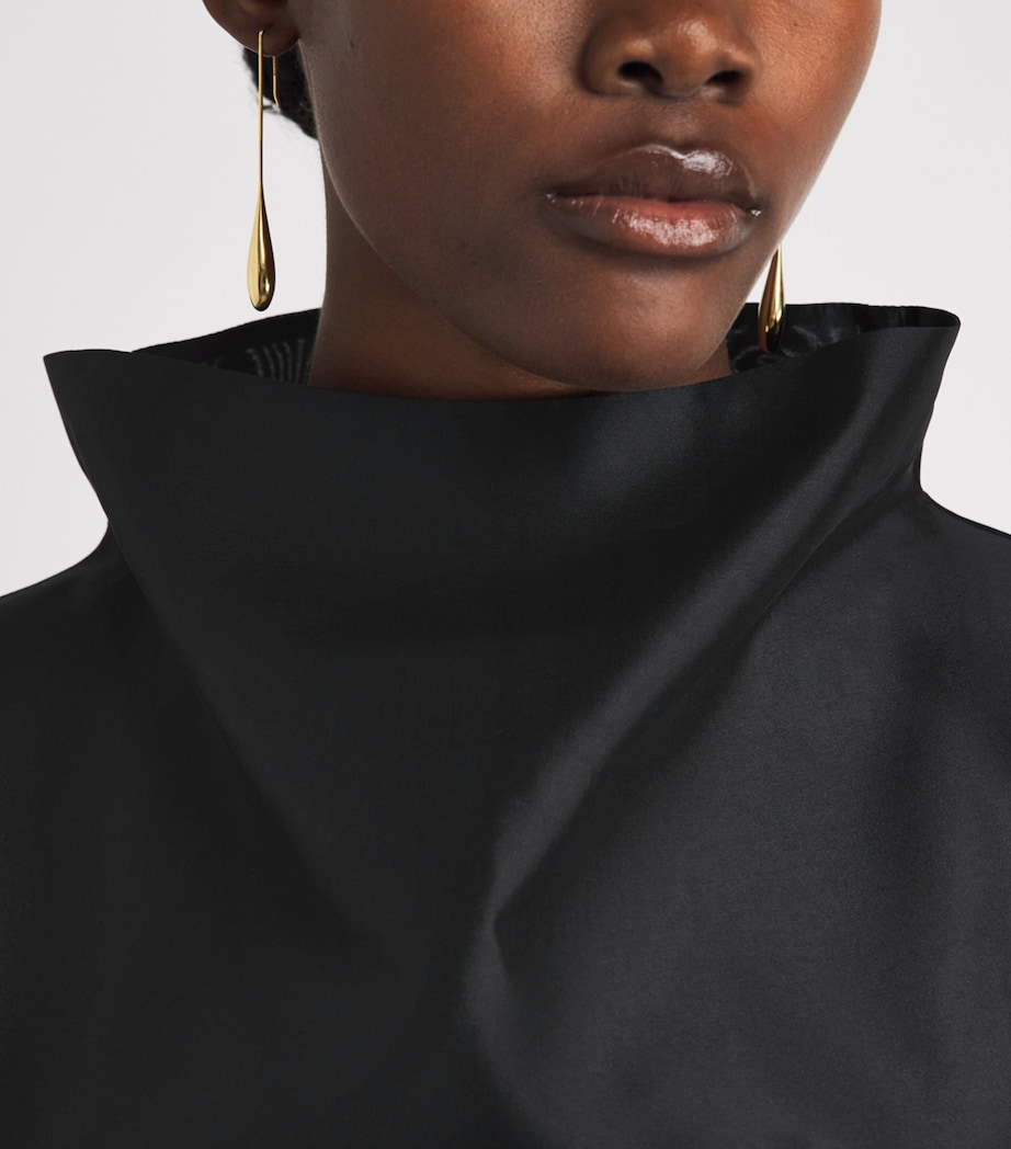 Almada Label Womens Silk-Blend Kiera Top Black Image 3