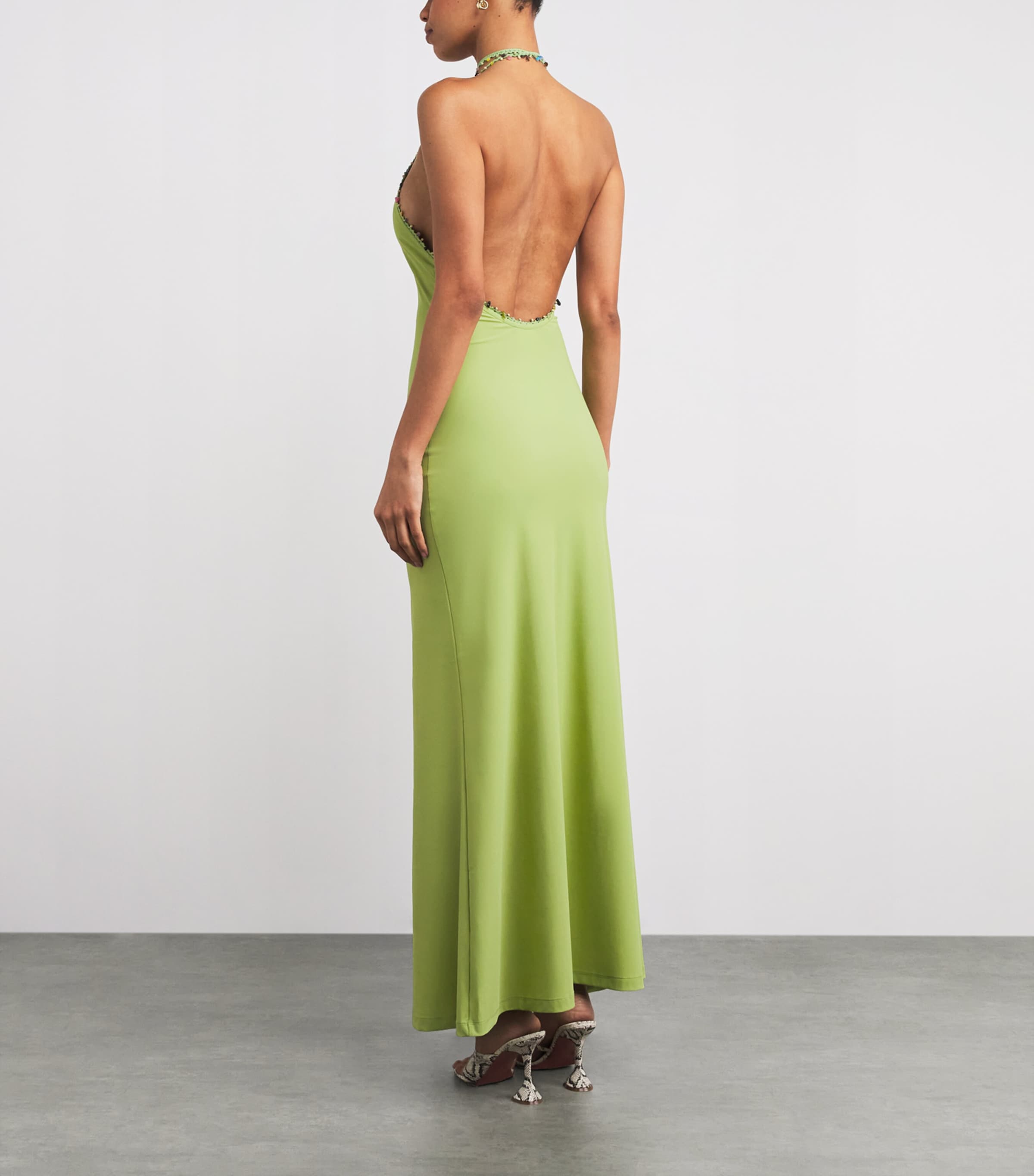 Embellished Beach Quartz Maxi Dress FRESH LIME Image 3