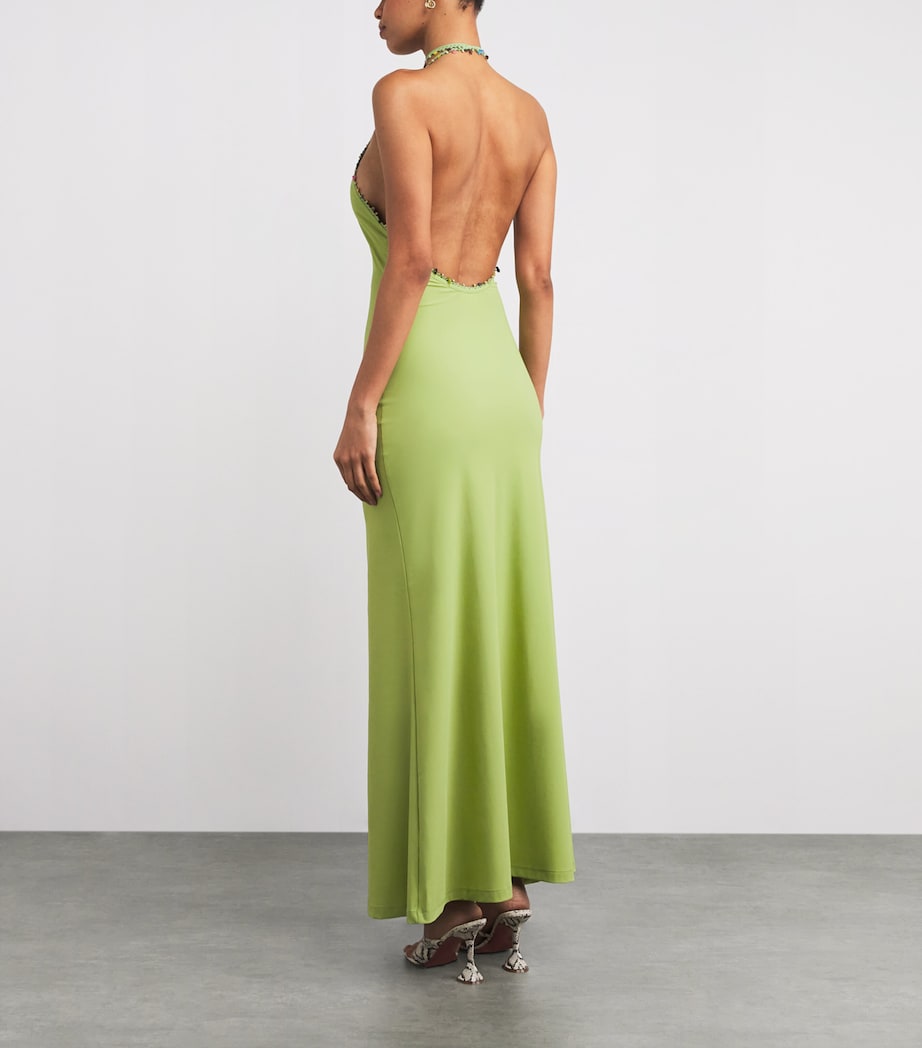 Embellished Beach Quartz Maxi Dress FRESH LIME Image 3