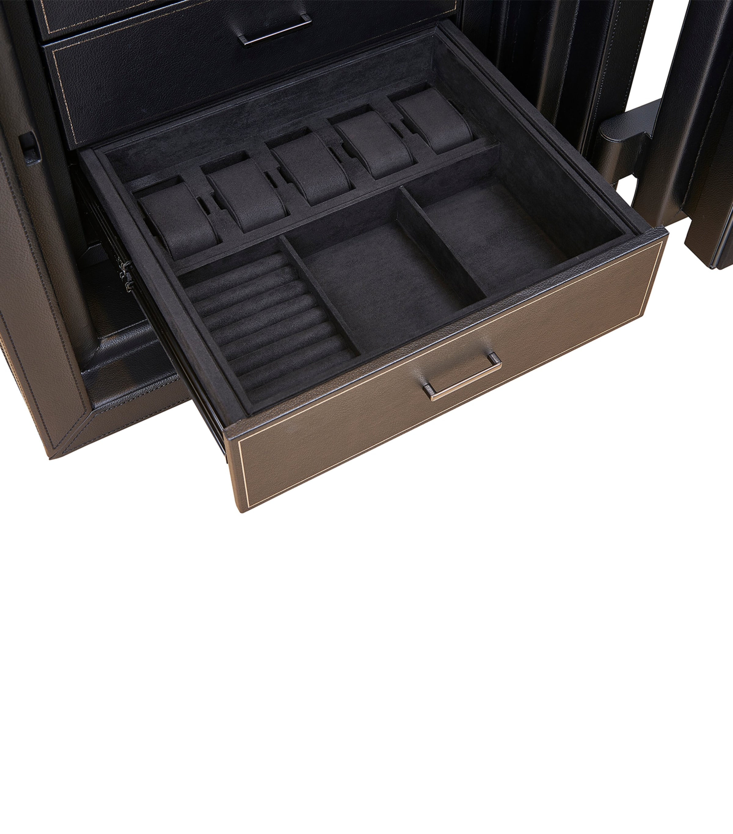 WOLF Athos 12 Piece Watch Winder and Jewellery Safe Black Image 5