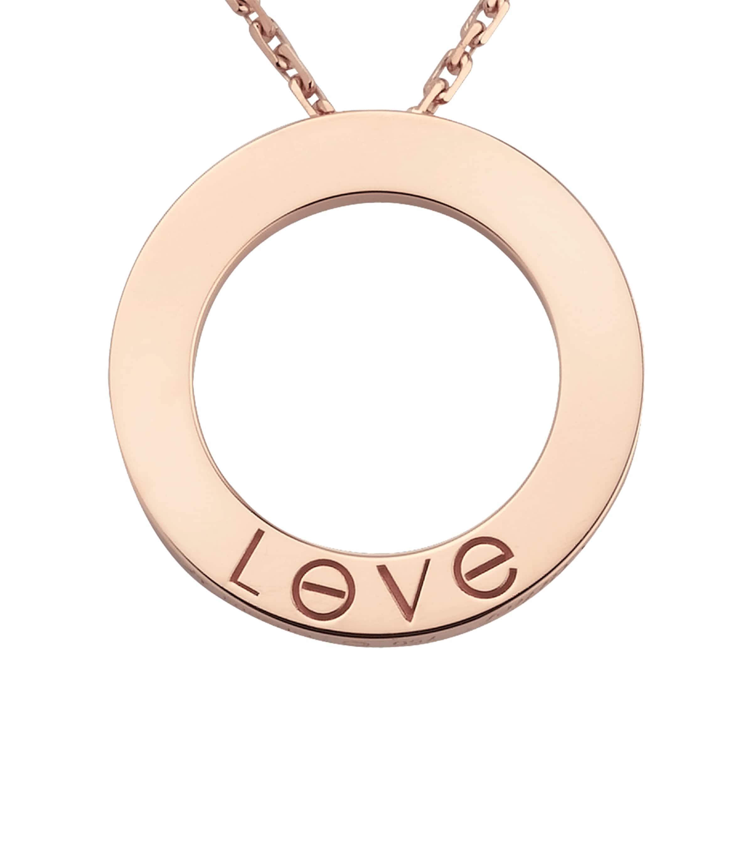 Rose Gold and Diamond LOVE Necklace ROSE GOLD Image 6