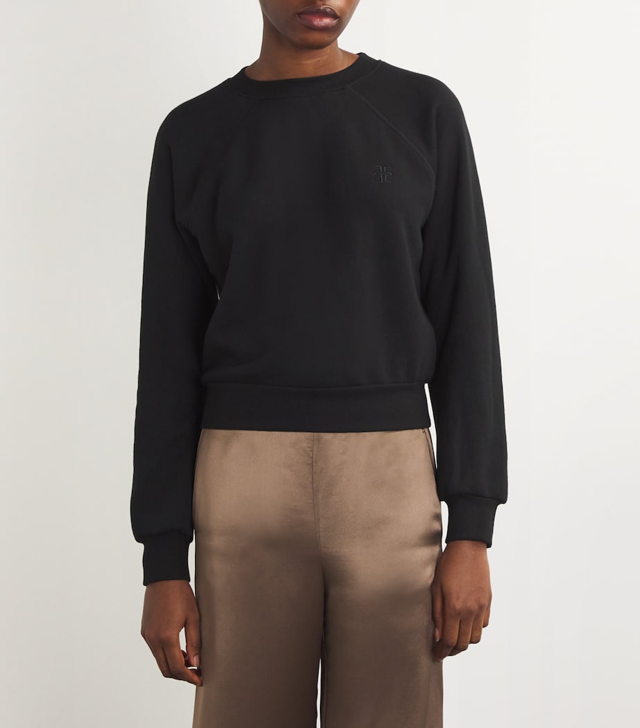 Terry Cotton-Modal Sweatshirt BLACK Image 3
