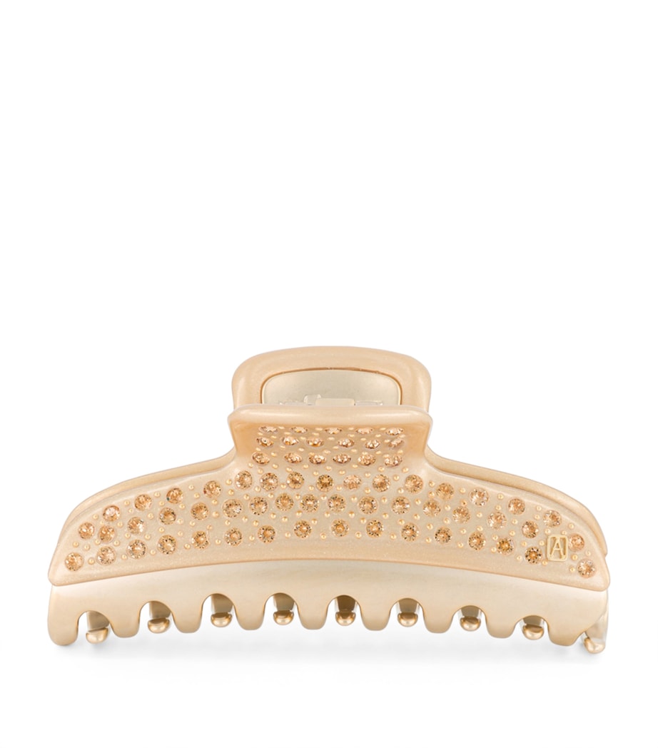Alexandre de Paris Gold-Plated Crystal-Embellished Claw Hair Clip Pail Dore/or Image 1