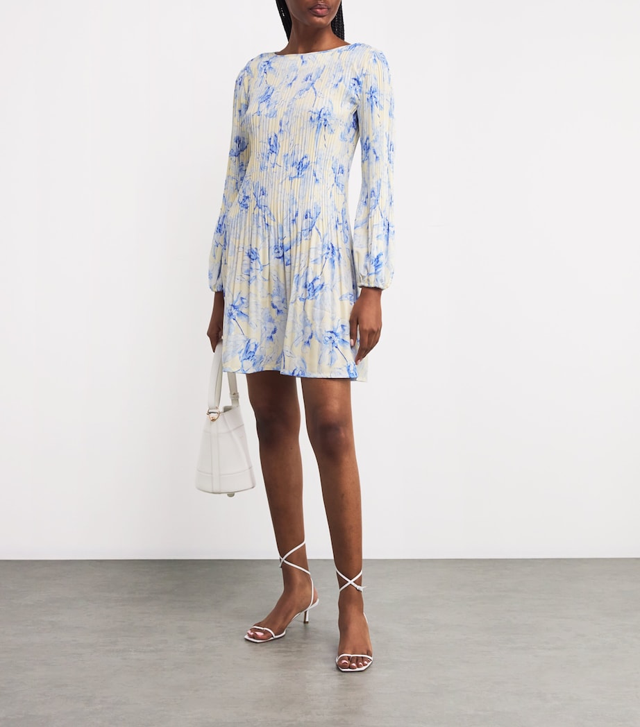 Pleated Floral Midi Dress BLUE FLOWER Image 2