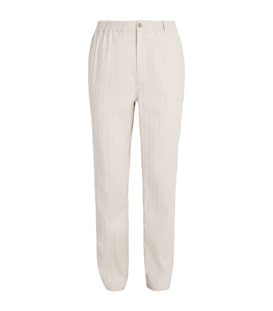 PAIGE Mens Stretch-Cotton-Linen Eberton Trousers Fossil Hrrngbn Image 1