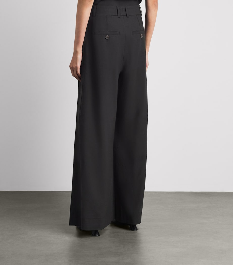 ME+EM Womens Pleated Wide Tailored Trousers Black Image 4