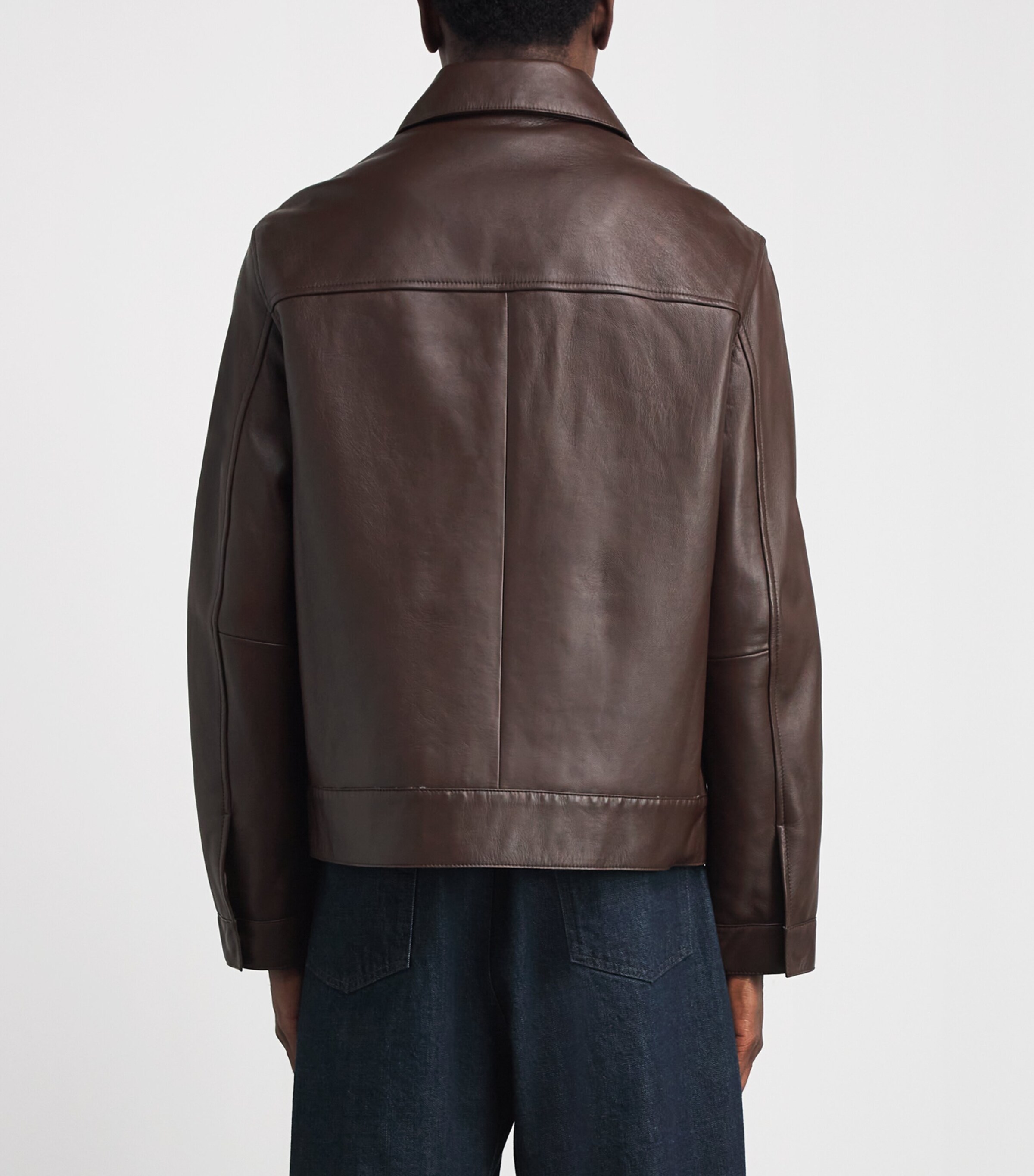 Yves Salomon Mens Lambskin Zip-Up Jacket Chia Image 5