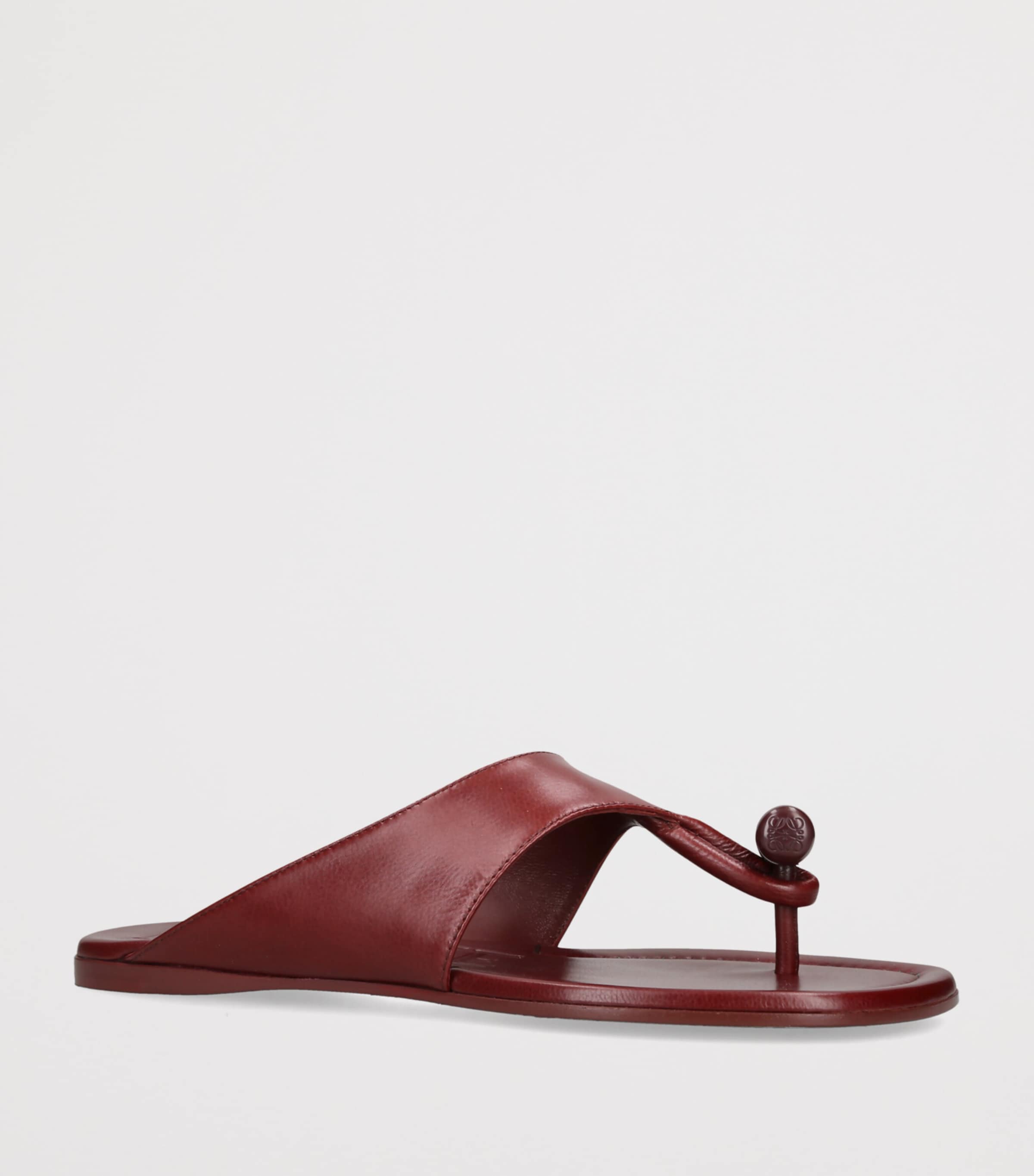 LOEWE Leather Toggle Sandals Red/dark Image 3