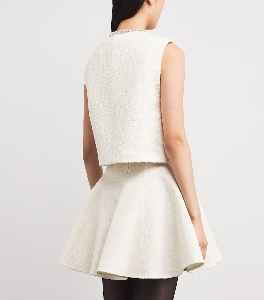 Tweed Jewel-Embellished Waistcoat ECRU Image 4