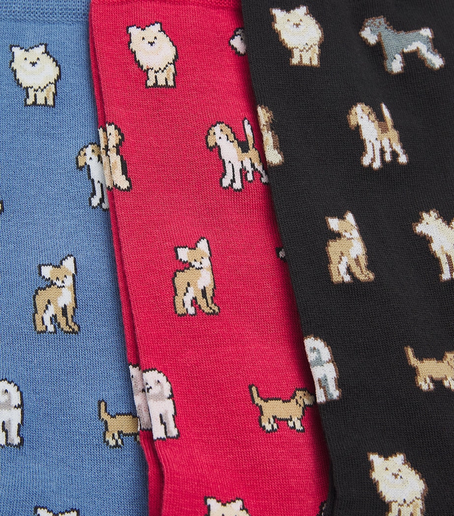 Cotton-Blend Kyoto Dog Socks (Pack of 3) MULTICOLOUR Image 3