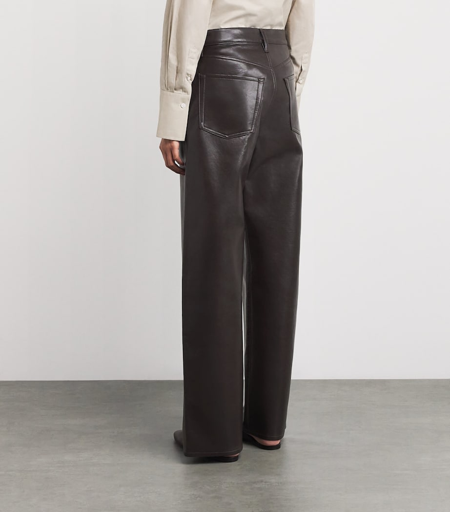 Leather-Blend Ayla Baggy Jeans CHO Image 4