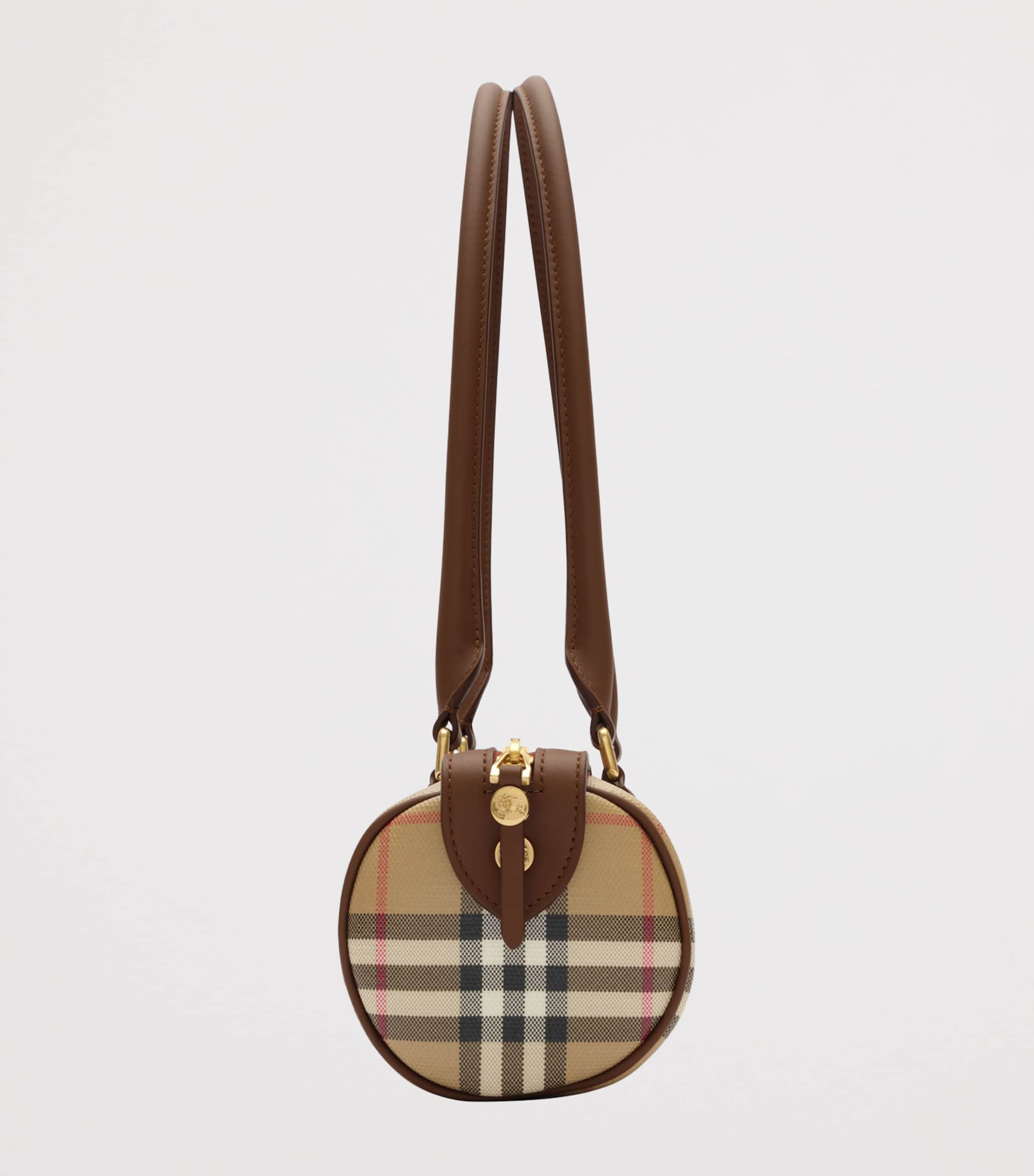 Burberry Mini Check Barrel Bag Archive Beige Image 4