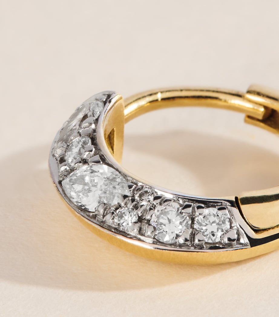 Jade Trau Mini Yellow Gold and Diamond Frankie Huggie Hoops Yellow Gold Image 4