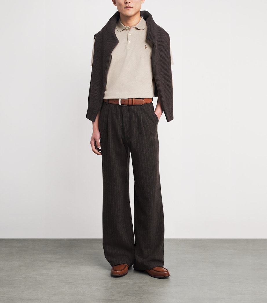 Pima Cotton Slim Polo Shirt EXPDTON DUNE HEATHER Image 2