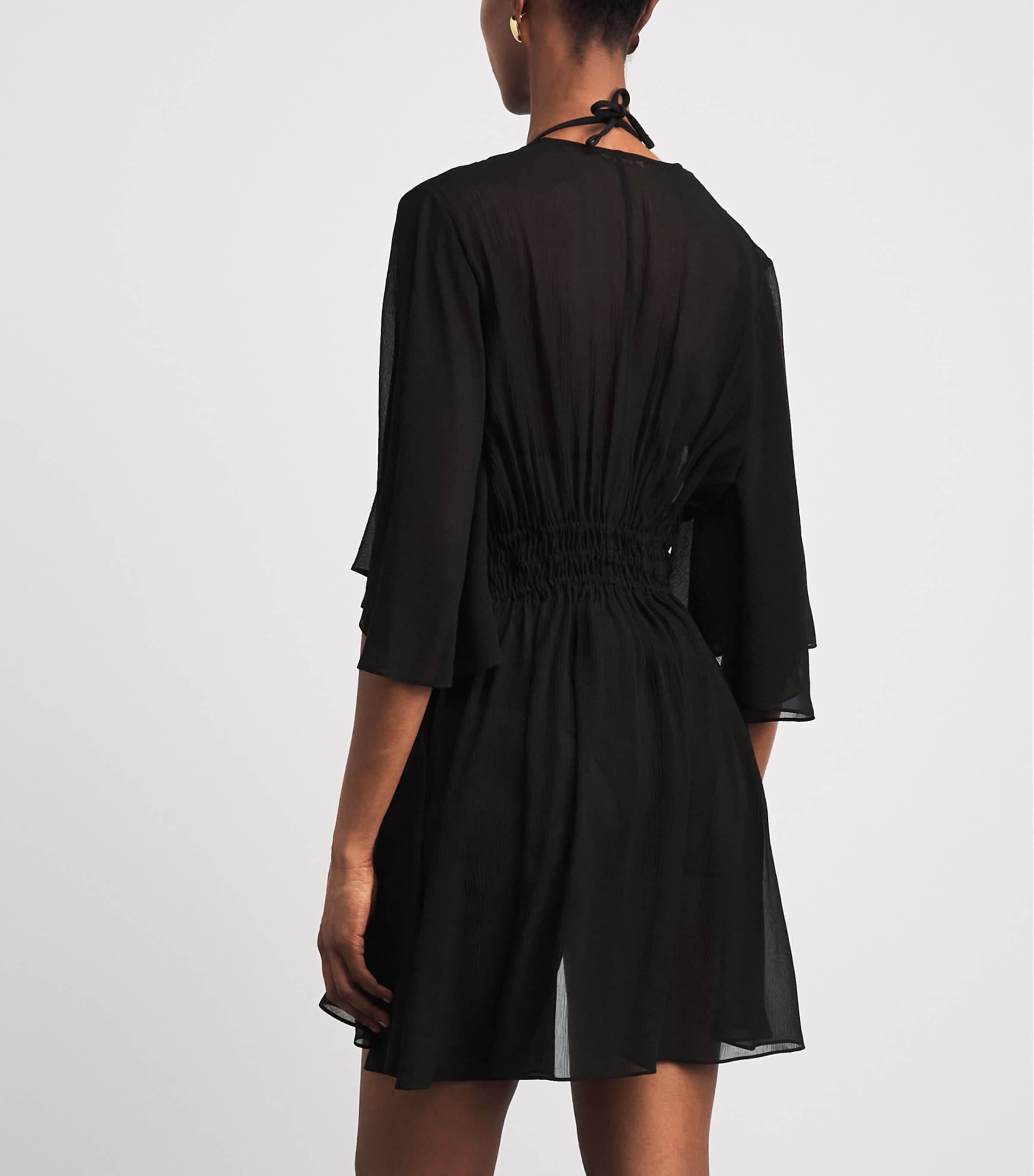 Eres Womens Silk Muslin Operette Short Kaftan Noir Image 5