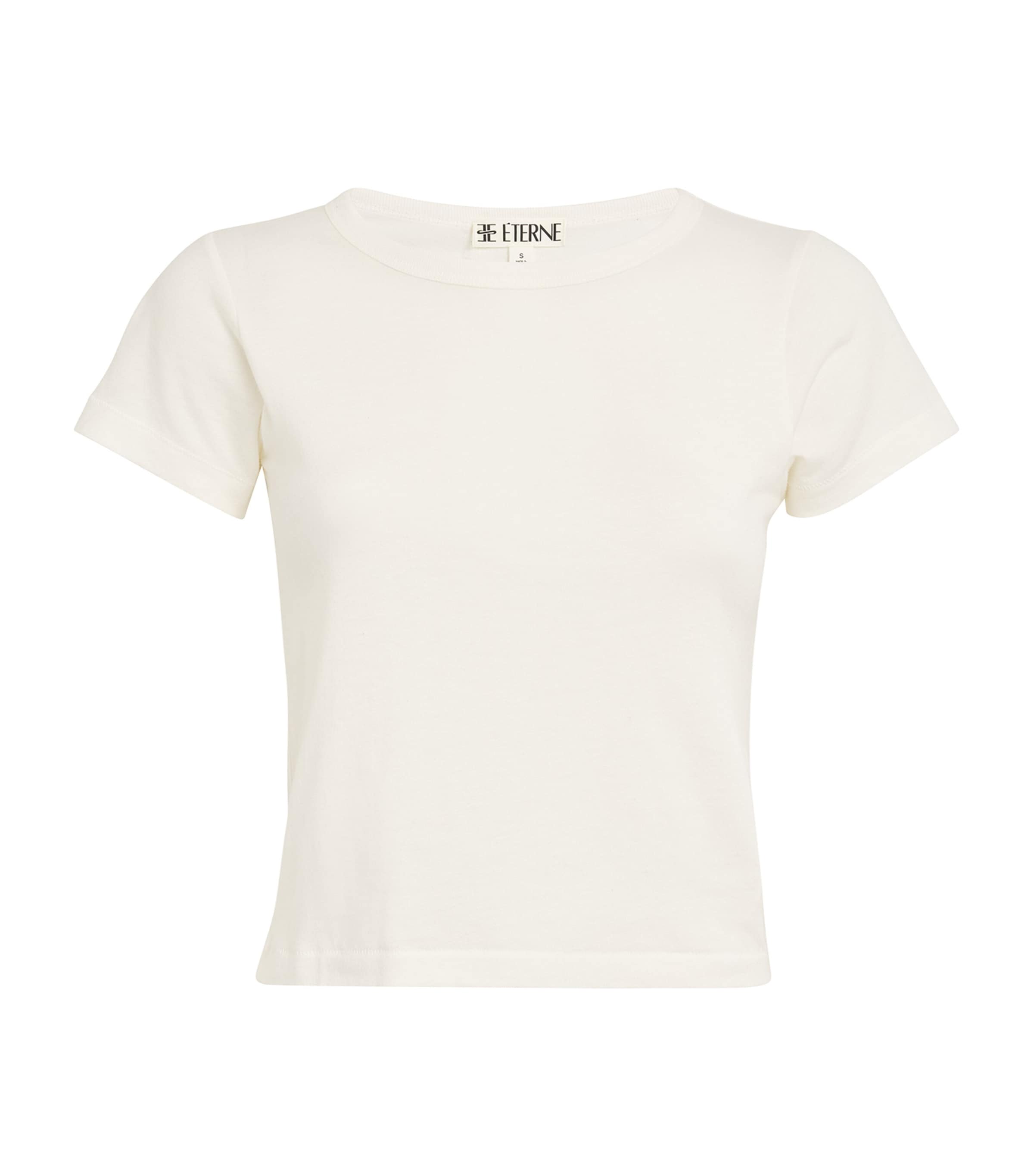 Shop Éterne Cotton-modal Baby T-shirt In Ivory