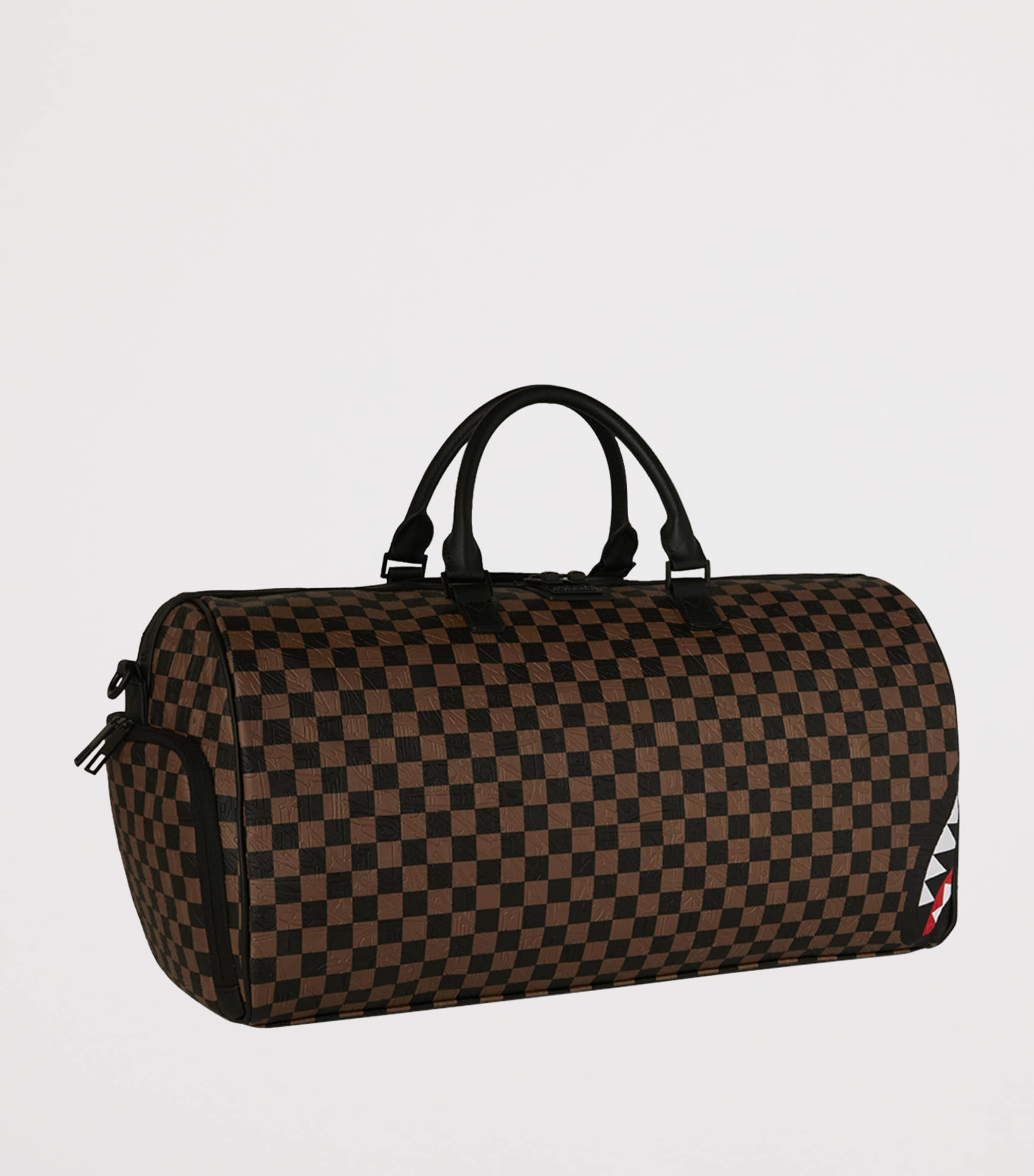 Embossed Check Holdall BROWN Image 2