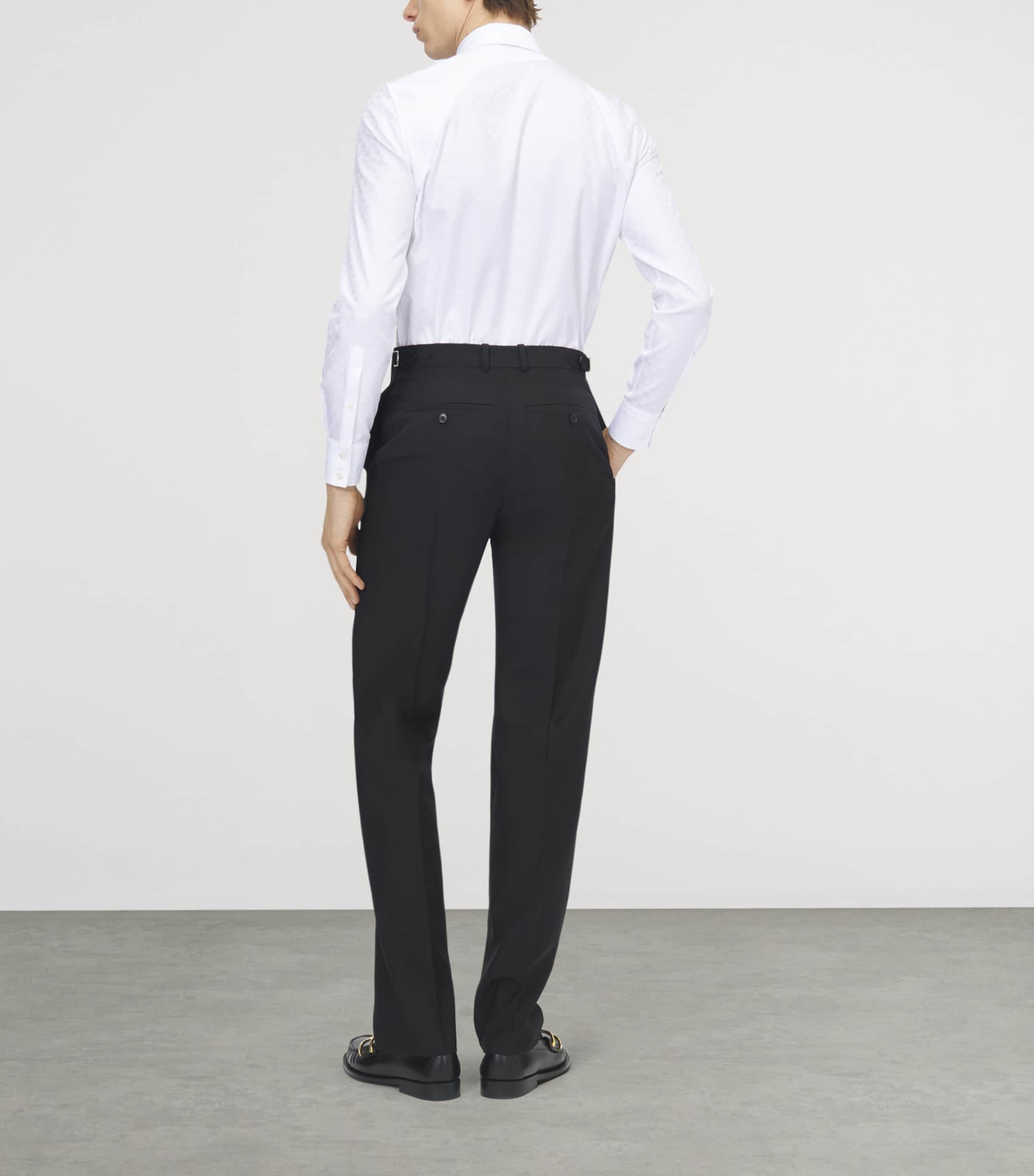 McQueen Mens Wool-Mohair Trousers Image 3