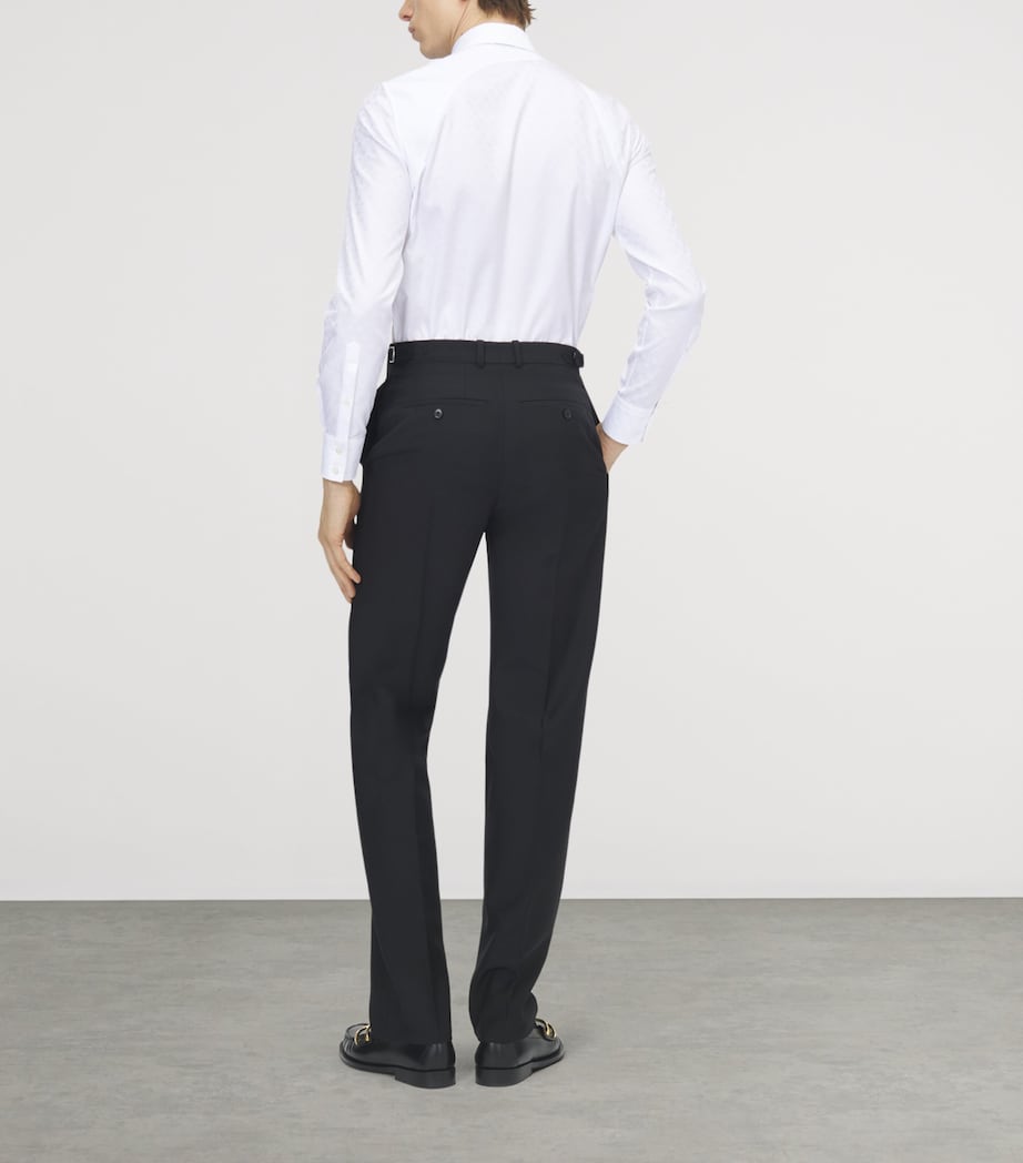 McQueen Mens Wool-Mohair Trousers Image 3