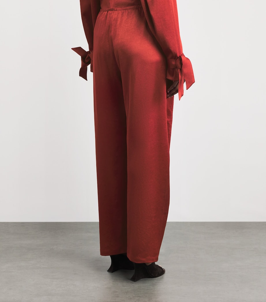 Nanushka Womens Satin Zolea Wide-Leg Trousers Rouge Image 5