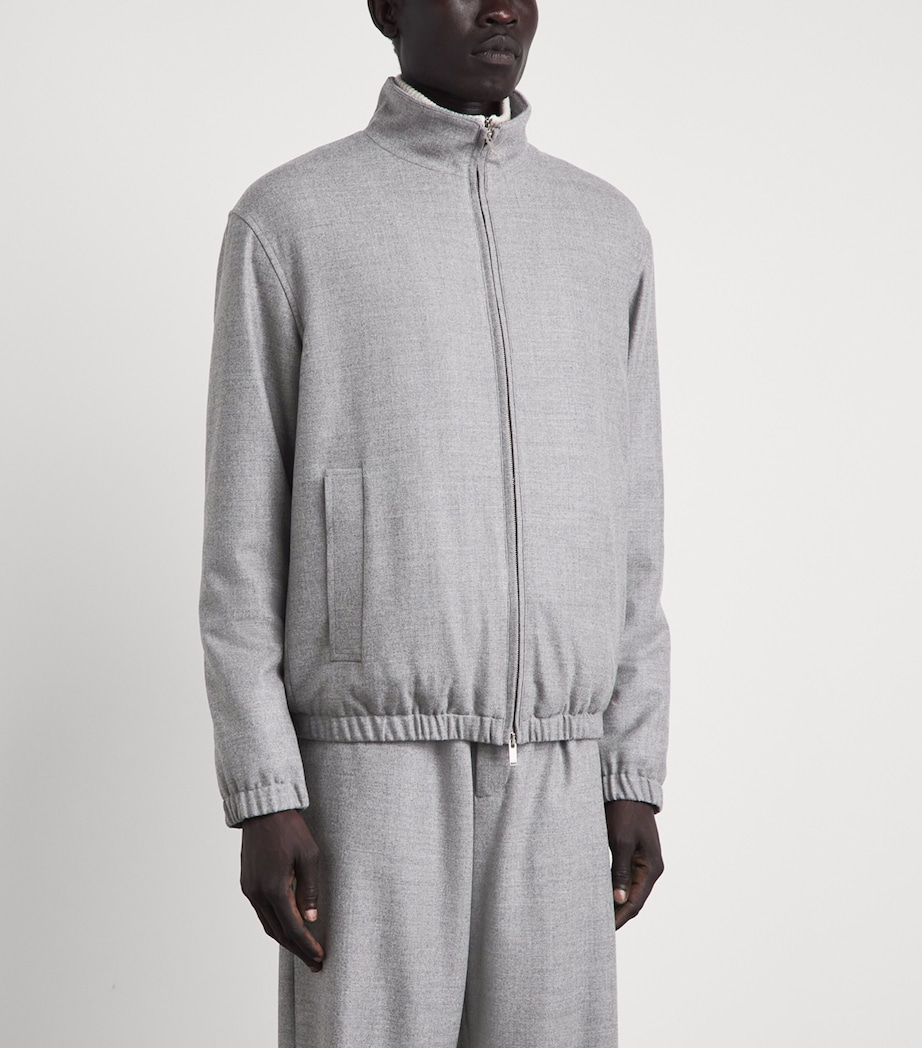 Lardini Mens Stretch-Virgin Wool Jacket Grey Image 4