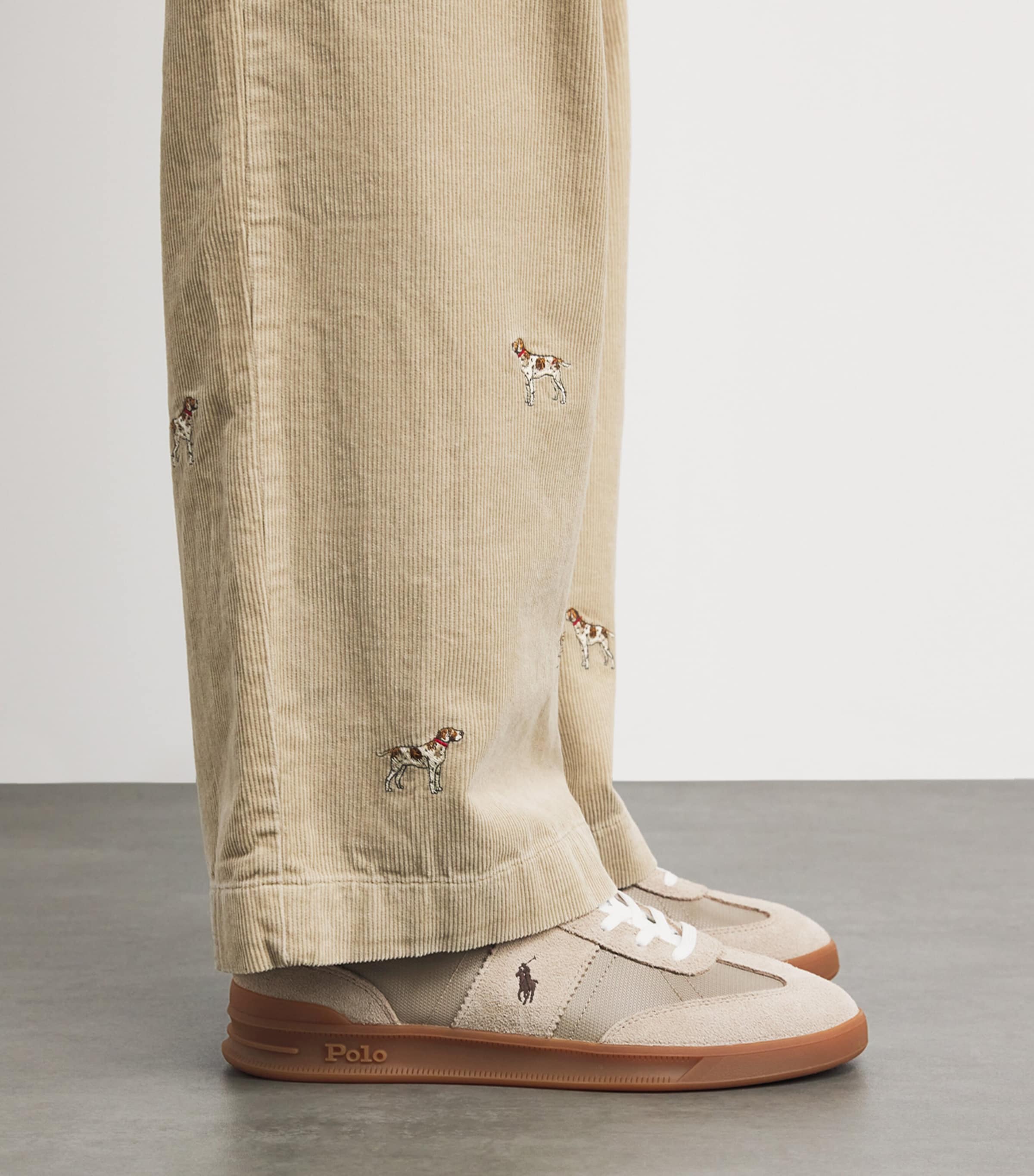 Polo Ralph Lauren Suede-Blend Heritage Court Sneakers Milkshake/dark Brown Image 4