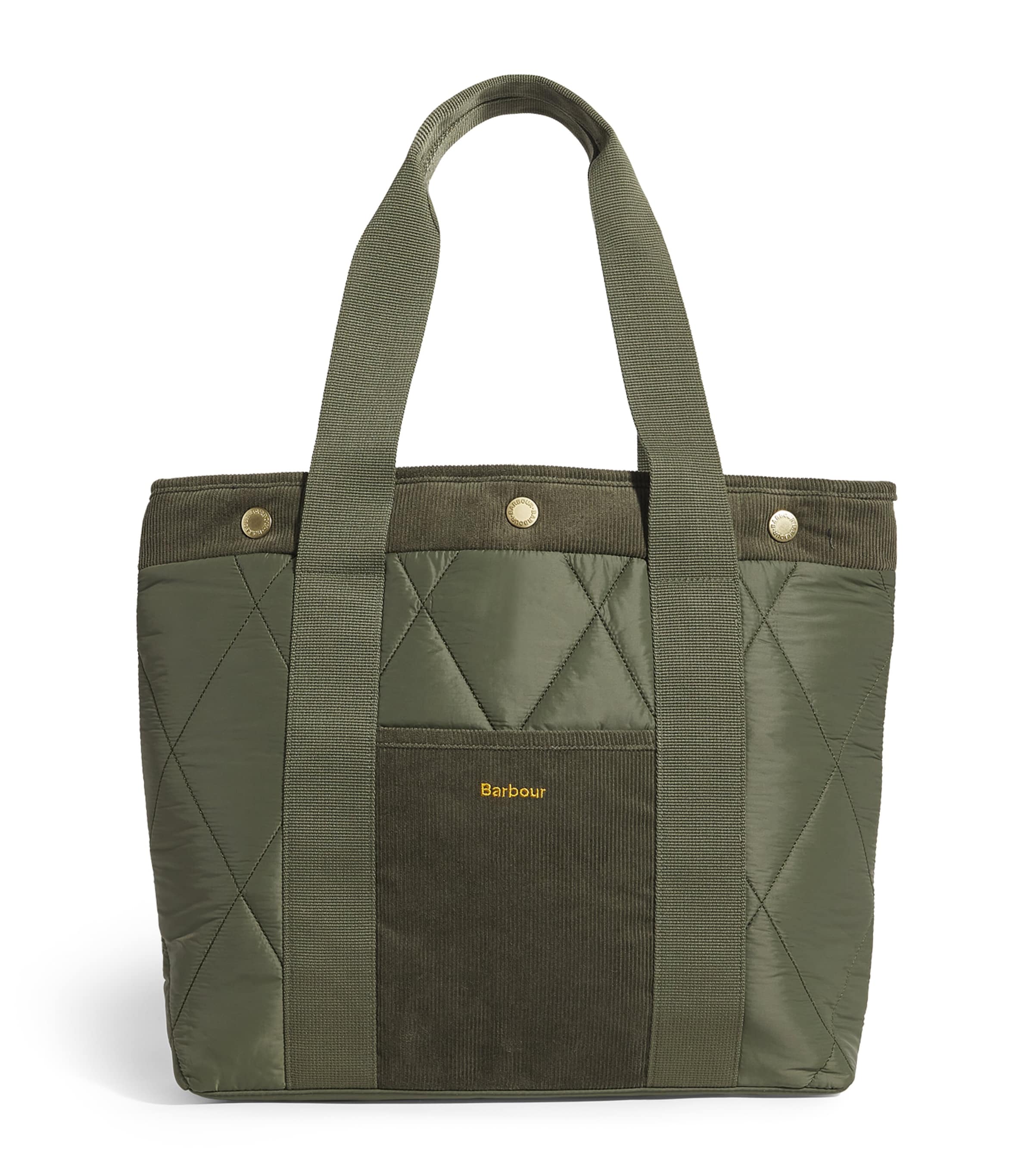 Barbour Quilted Healy Tote Bag In Green