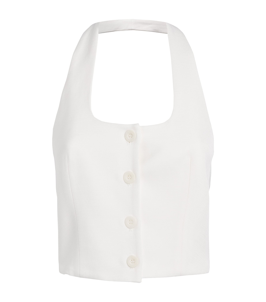 Claudie Pierlot Womens Backless Waistcoast Ecru Image 1