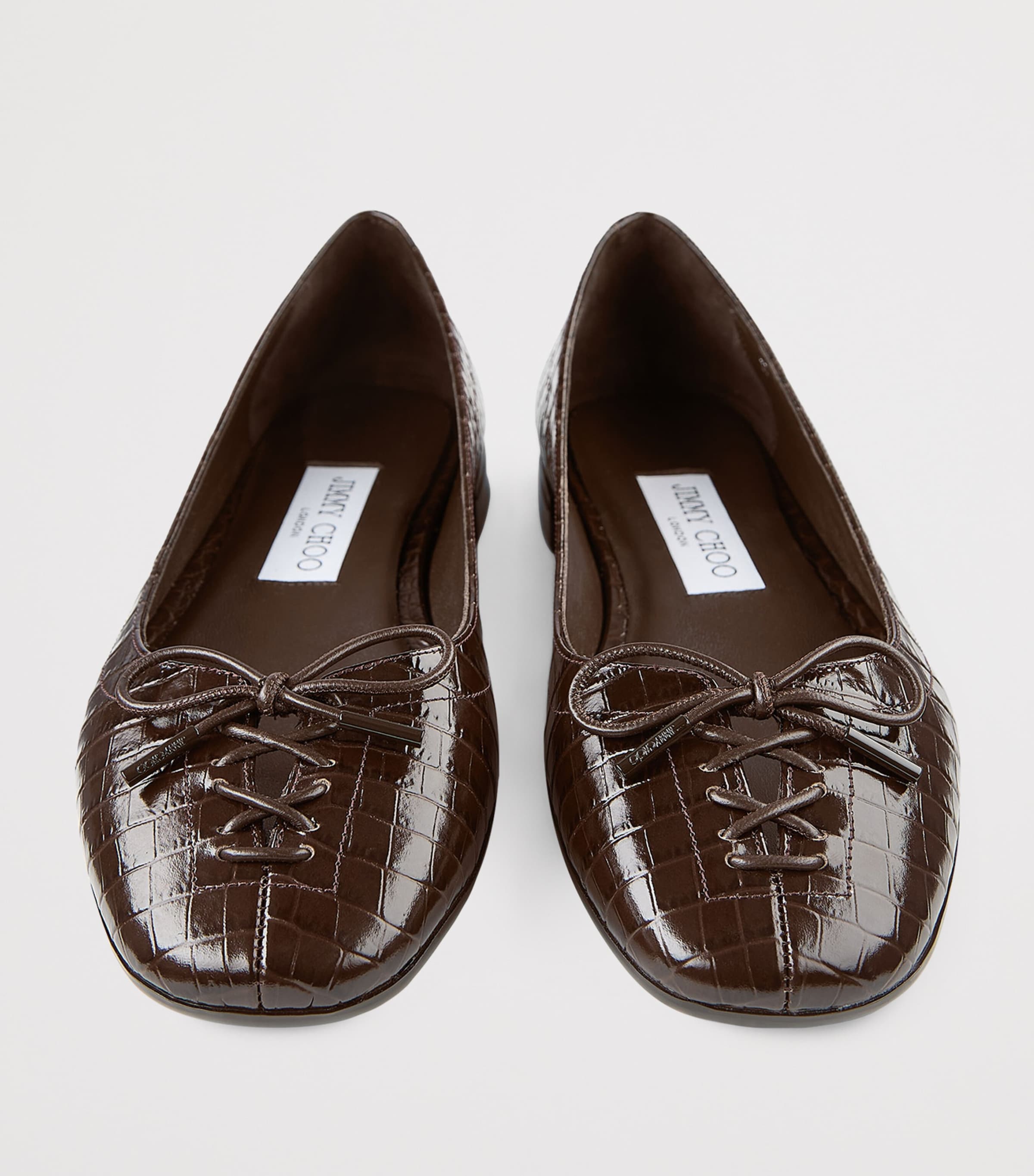 Scarlett  Crocodile Embossed Ballet Flats CHOCOLATE Image 2