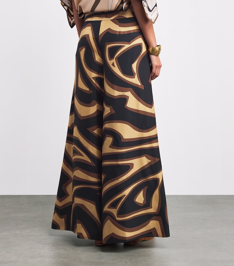 Silk Labirinto Print Trousers 049/BLACK GOLD Image 4