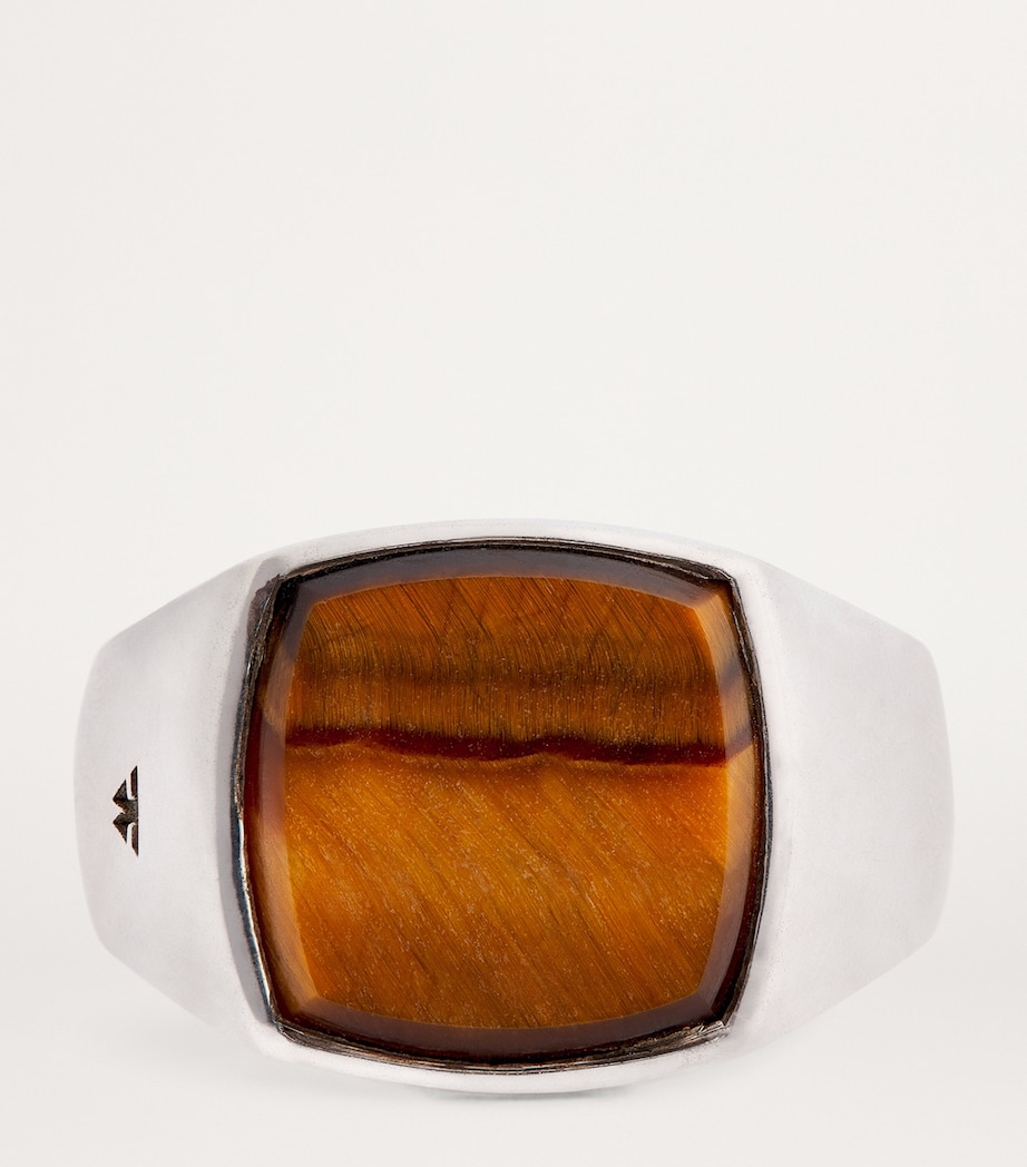 Sterling Silver Cushion Tiger Eye Ring NA Image 4