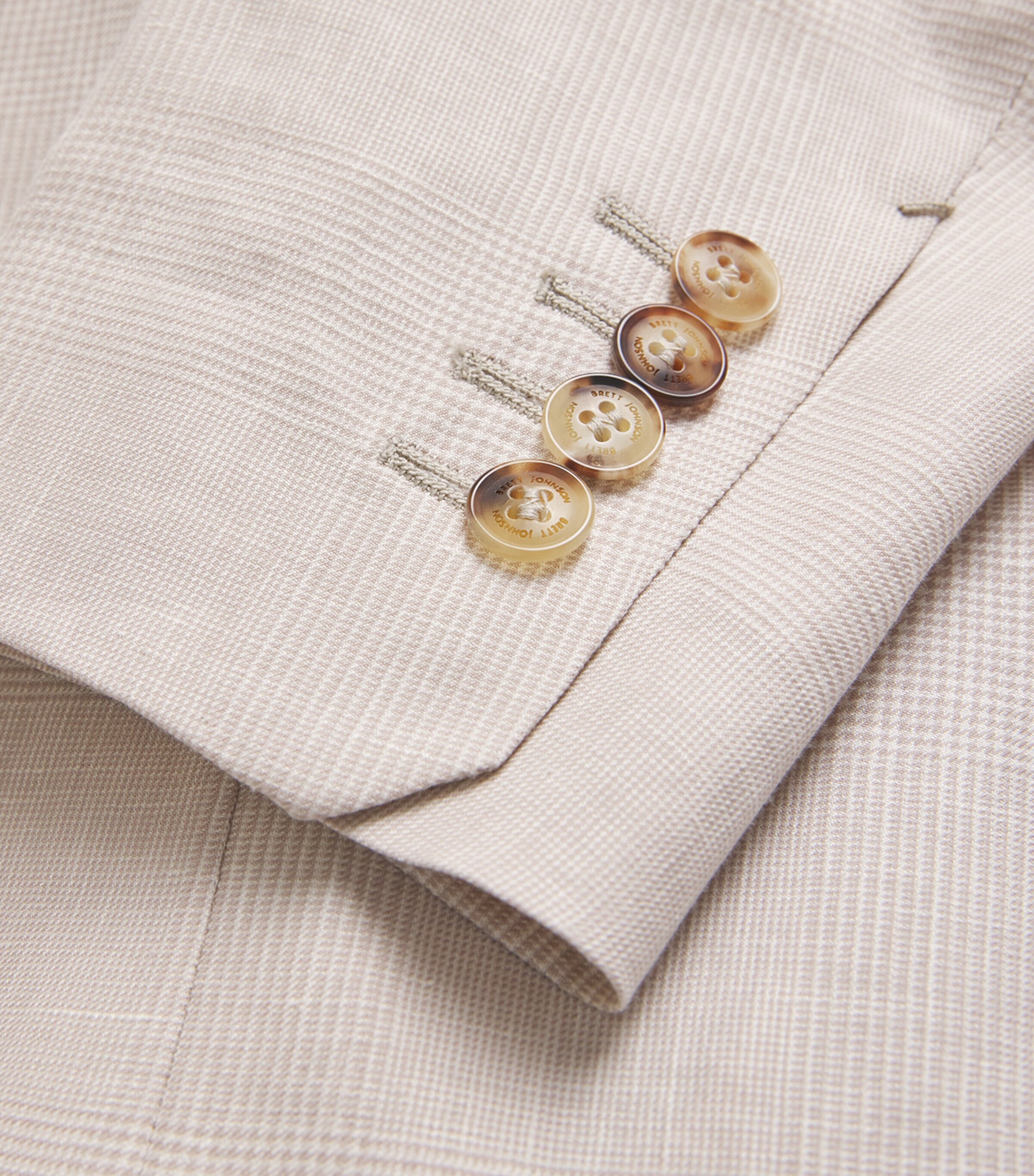 Wool-Linen-Silk Plaid Blazer BISCUIT PLAID Image 5