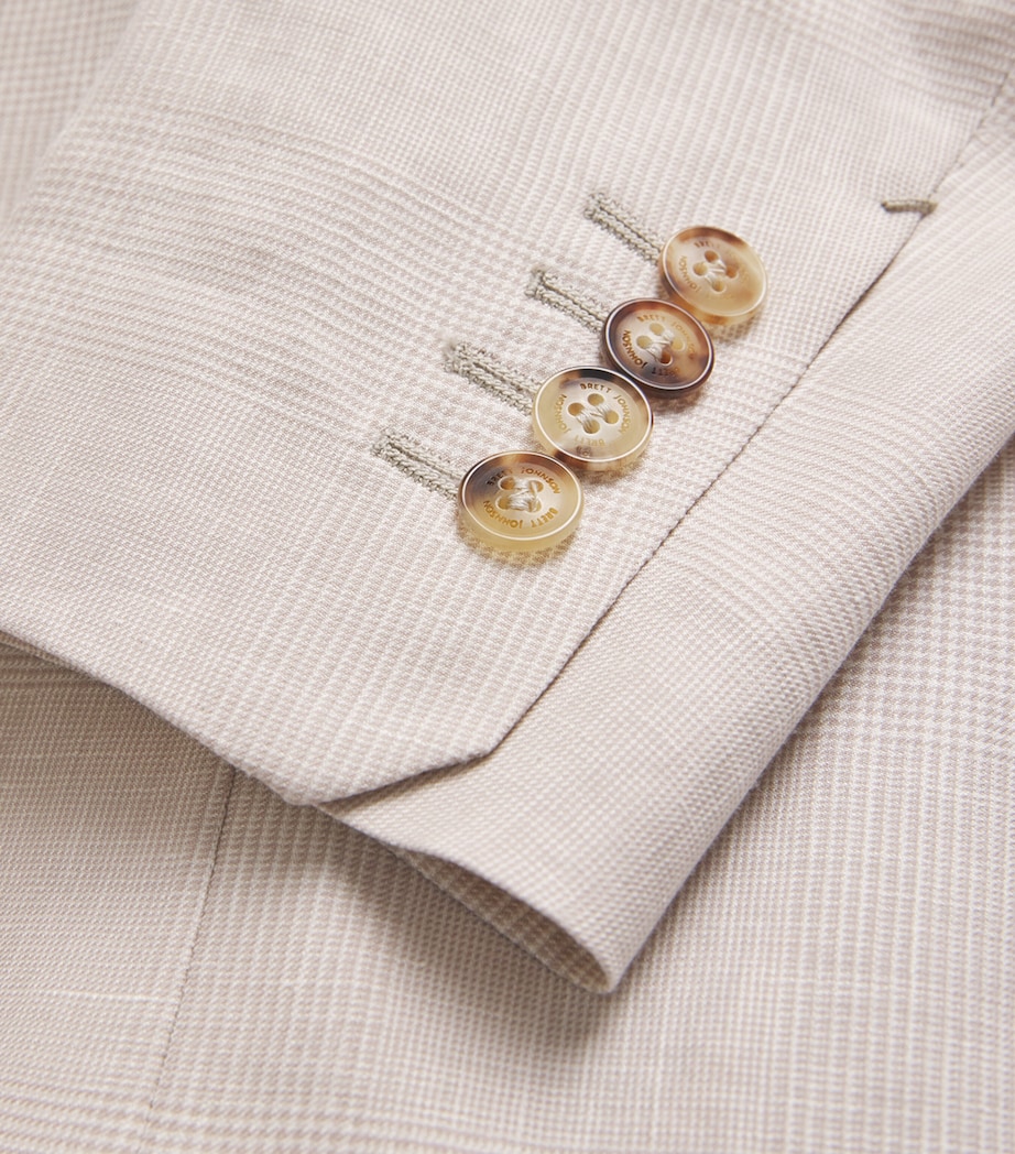 Wool-Linen-Silk Plaid Blazer BISCUIT PLAID Image 5