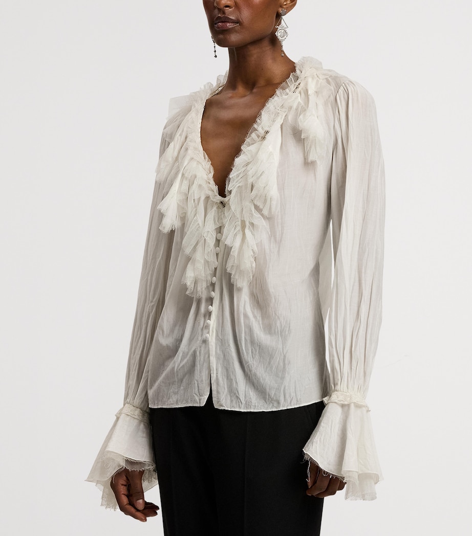 Cotton-Silk Kensley Blouse CREAM Image 8