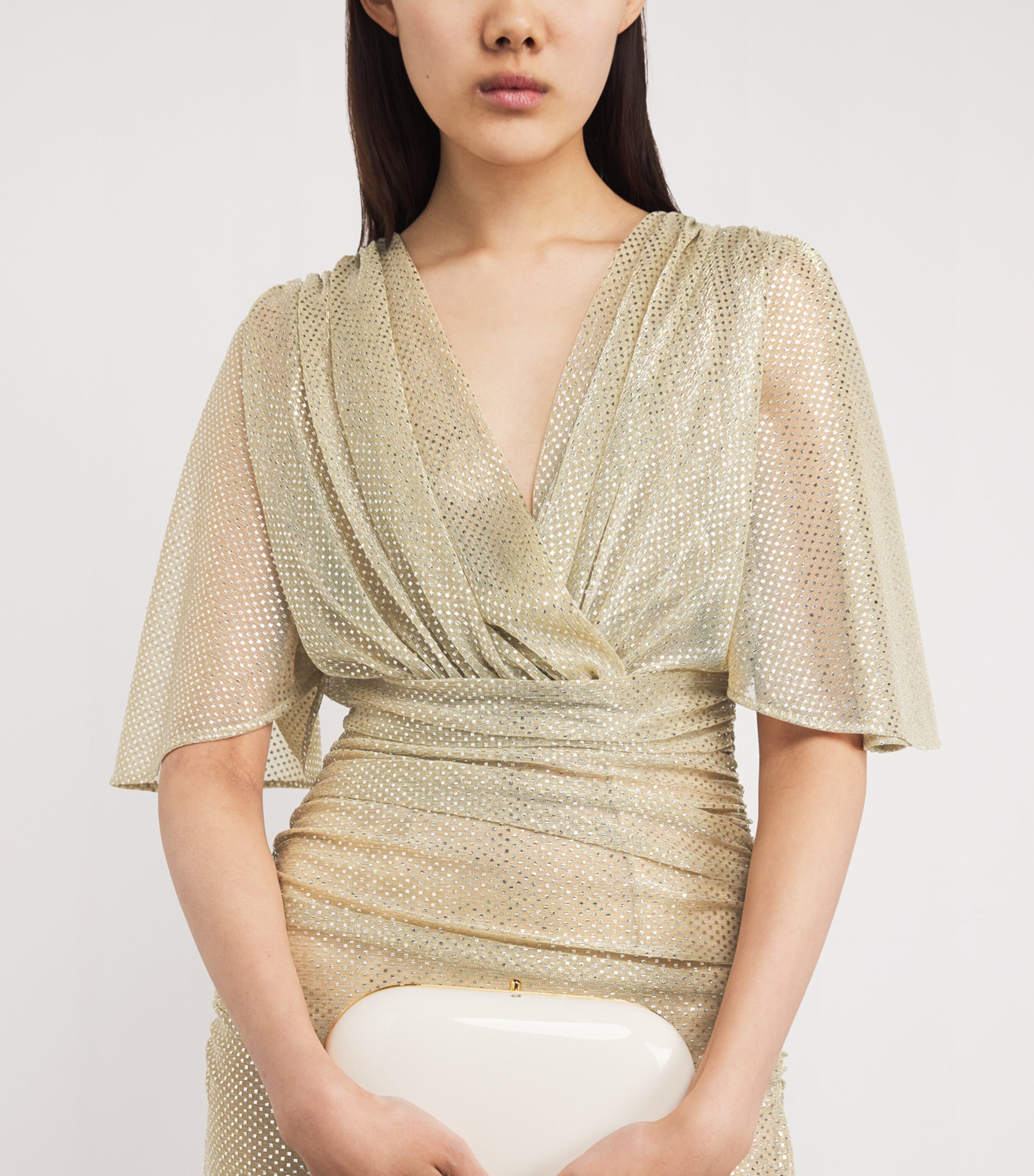 Metallic Tulle Gown 99 GOLD Image 4