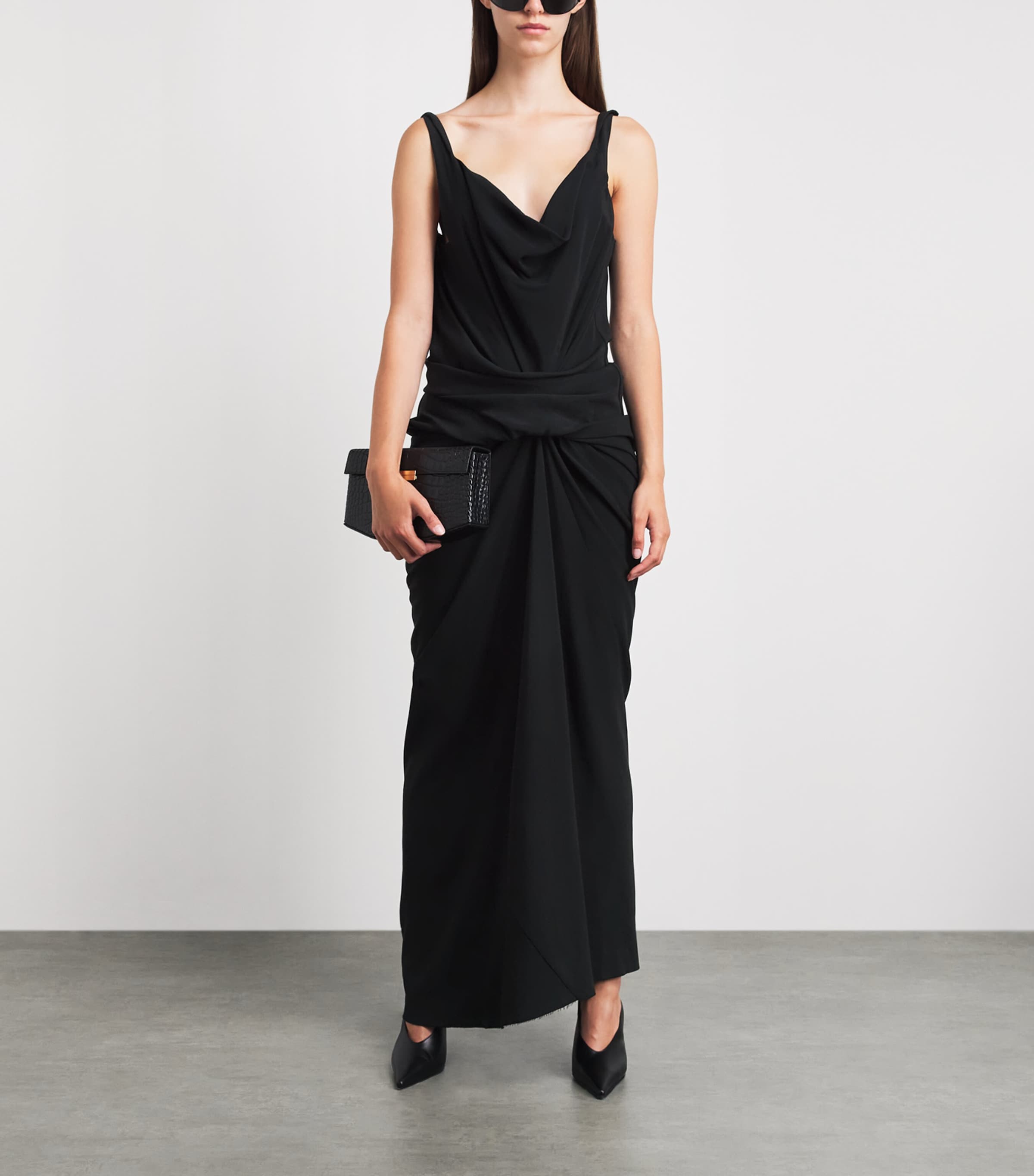 Rick Owens Womens Gathered Maxi Dress Black Image 2