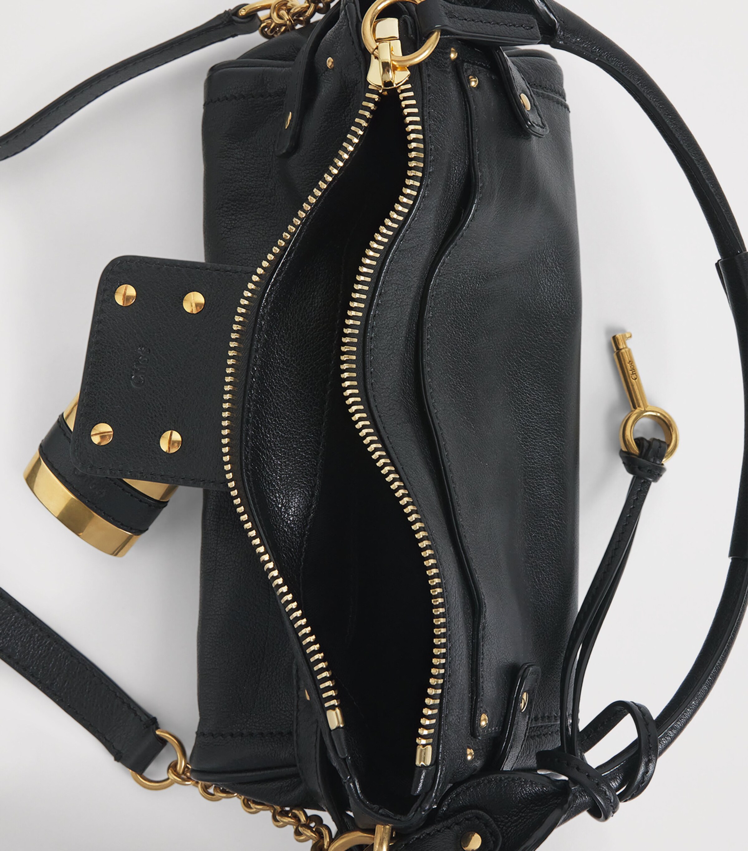 Chloé Small Leather Paddington Top-Handle Bag Black Image 3