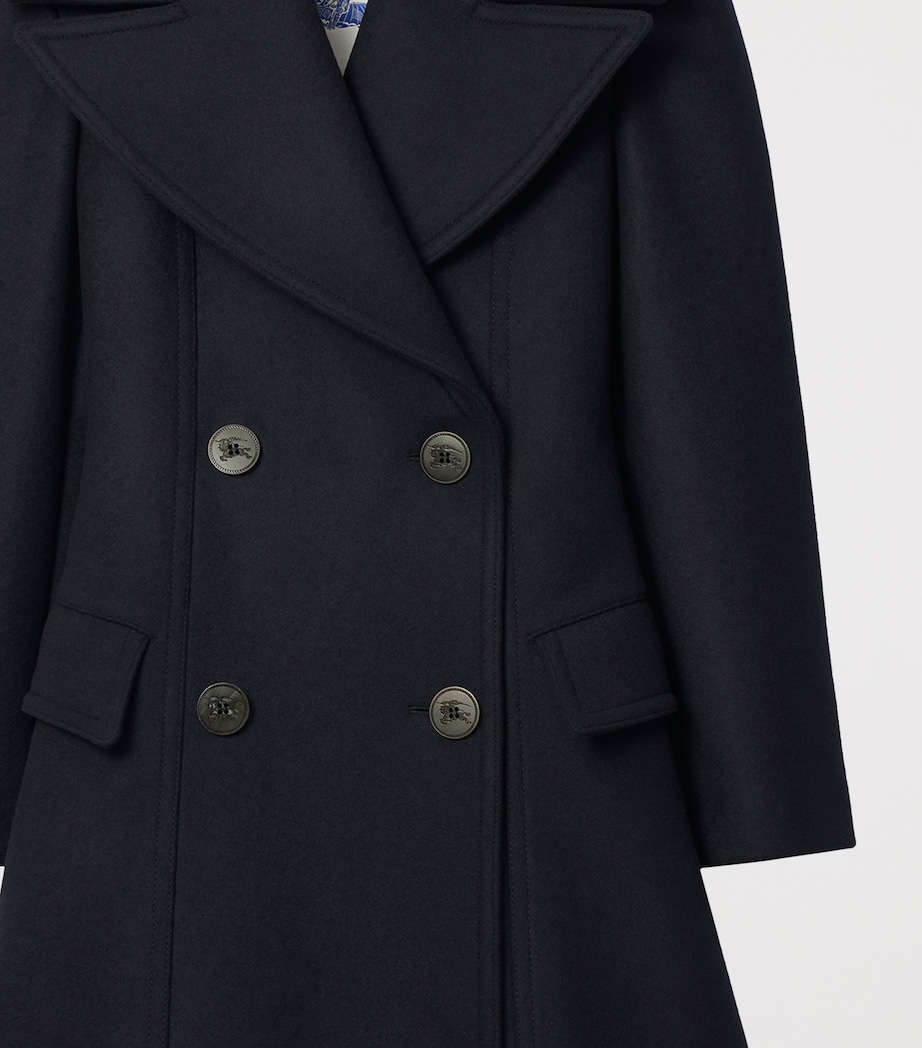 Burberry Womens Wool Tailored Coat Navy Image 5