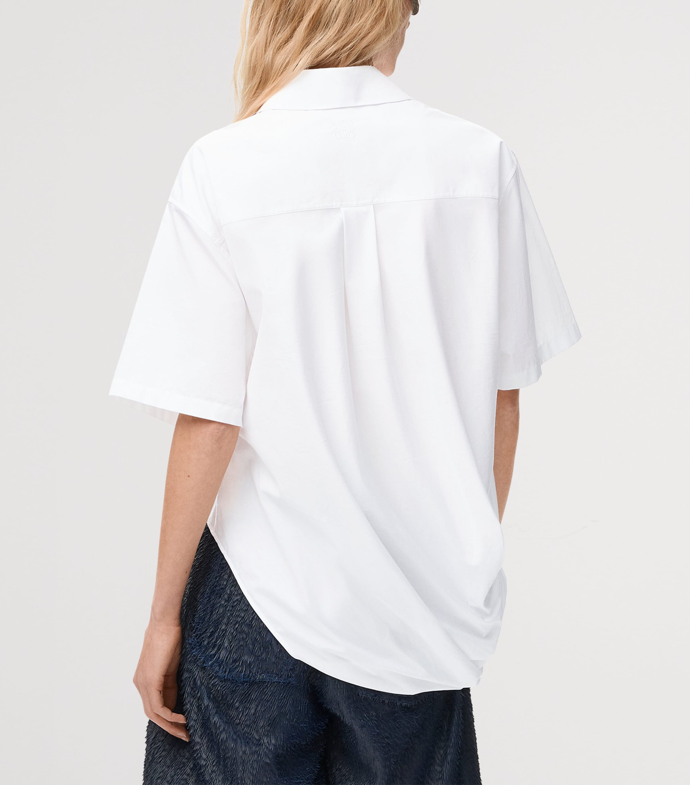 LOEWE Womens Draped Cotton Shirt White Image 4