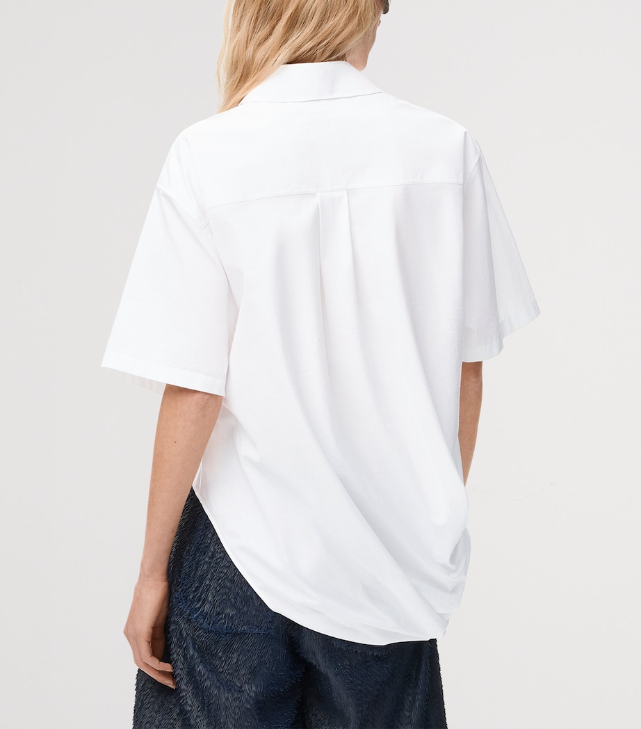 LOEWE Womens Draped Cotton Shirt White Image 4