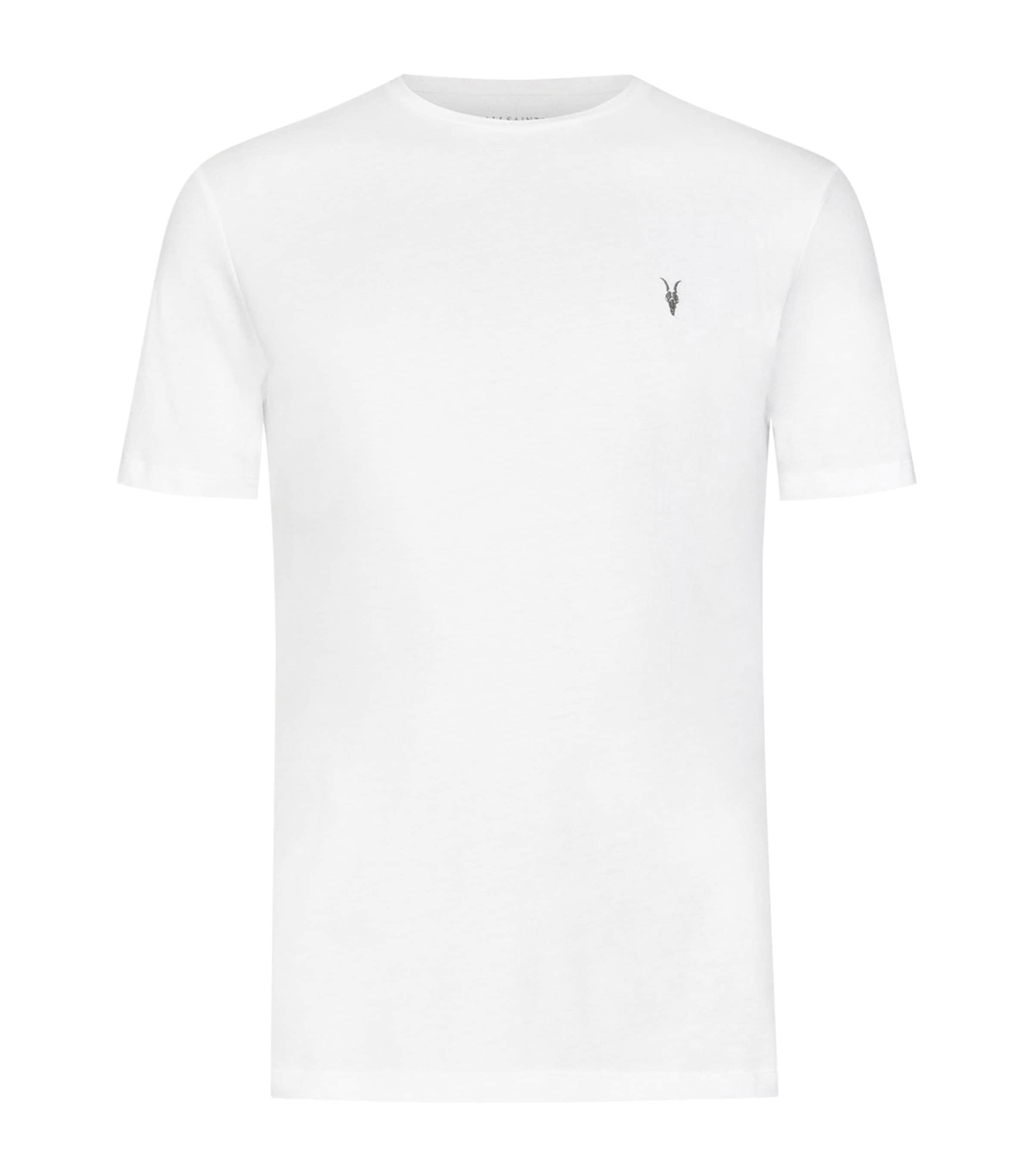 Allsaints Brace Brushed Cotton Crew Neck T-shirt In White