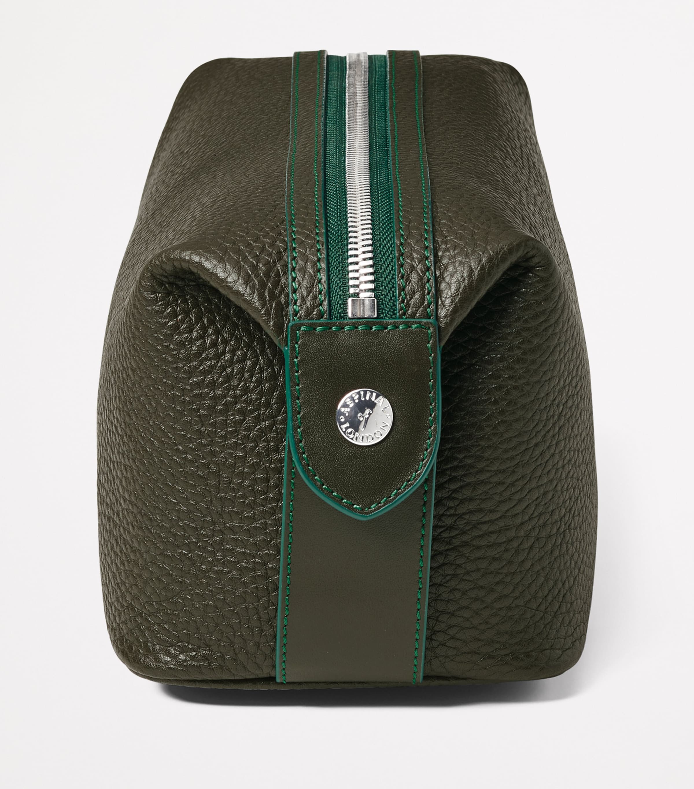 Leather Reporter Wash Bag FORESTGREEN Image 3