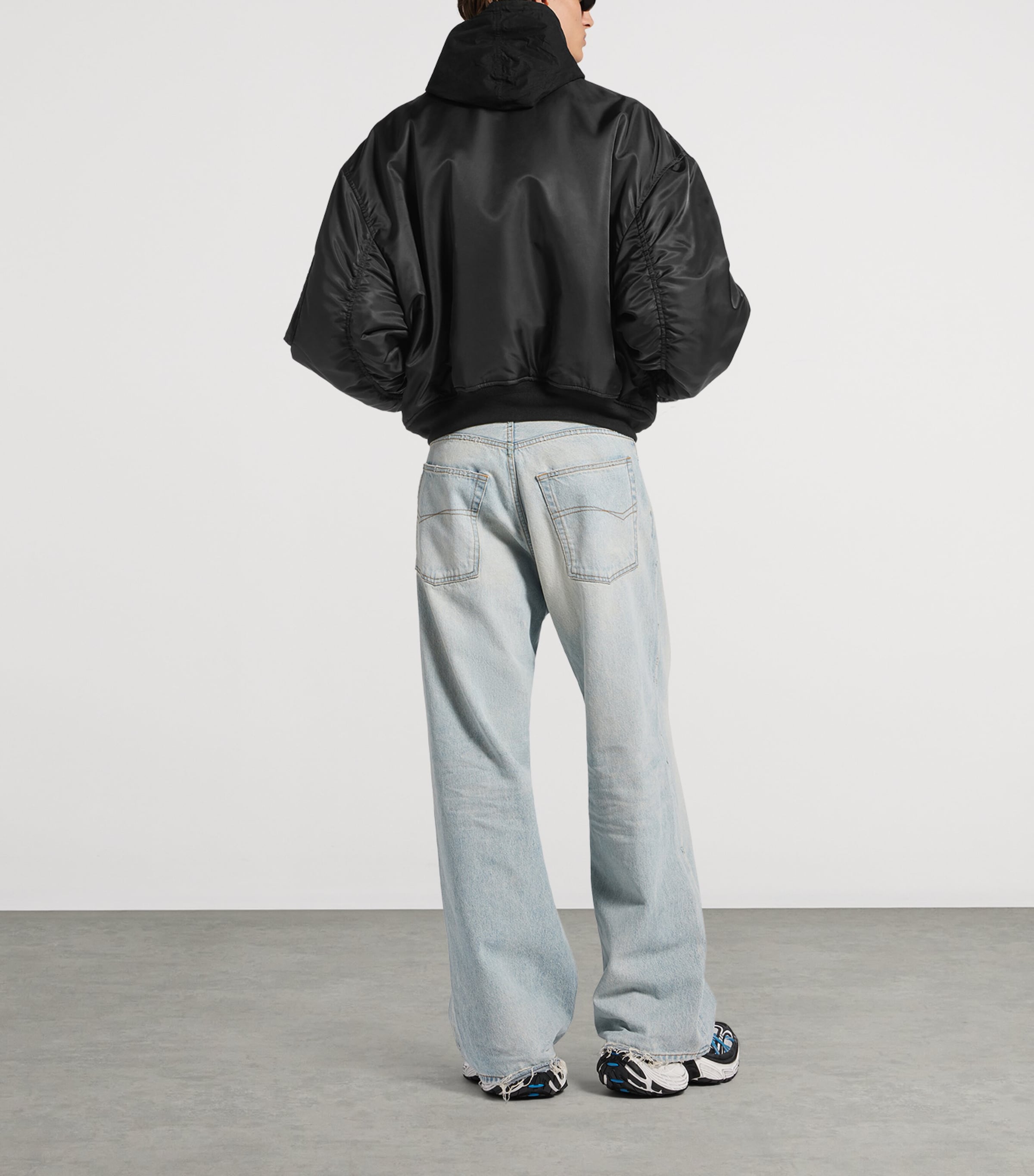 Balenciaga Mens Oversized Hooded Bomber Jacket Image 3