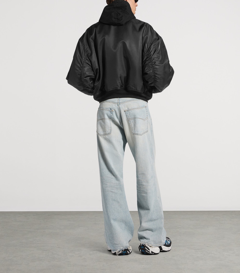 Balenciaga Mens Oversized Hooded Bomber Jacket Image 3