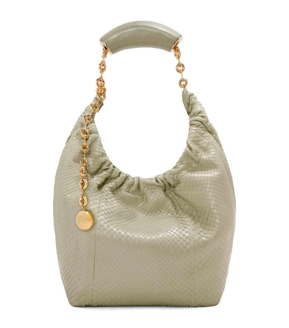 Small Snakeskin Squeeze Shoulder Bag MARBLE GREEN Image 1